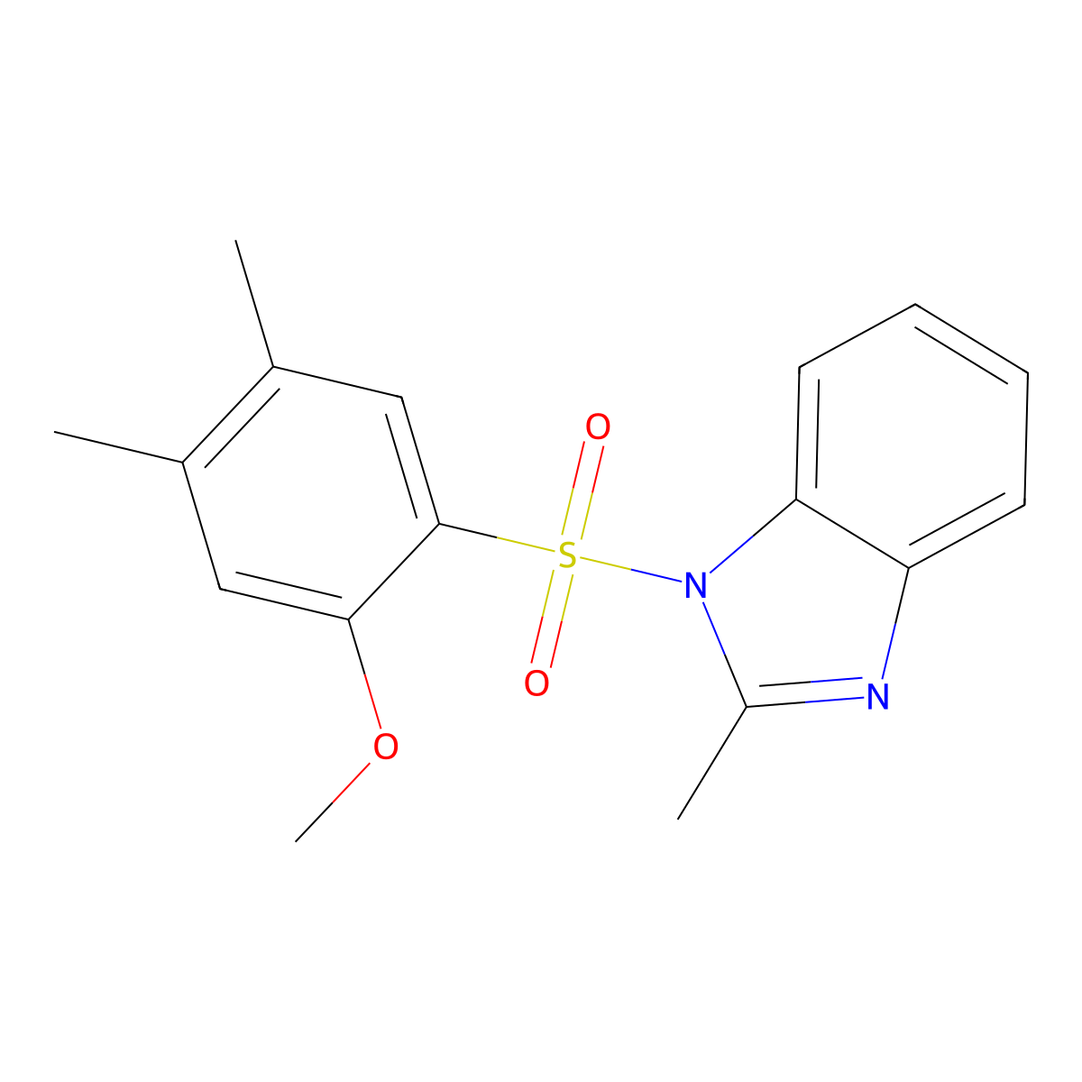1-(2-Methoxy-4,5-dimethyl-benzenesulfonyl)-2-methyl-1H-benzoimidazole molecular structure, CAS 694465-62-8