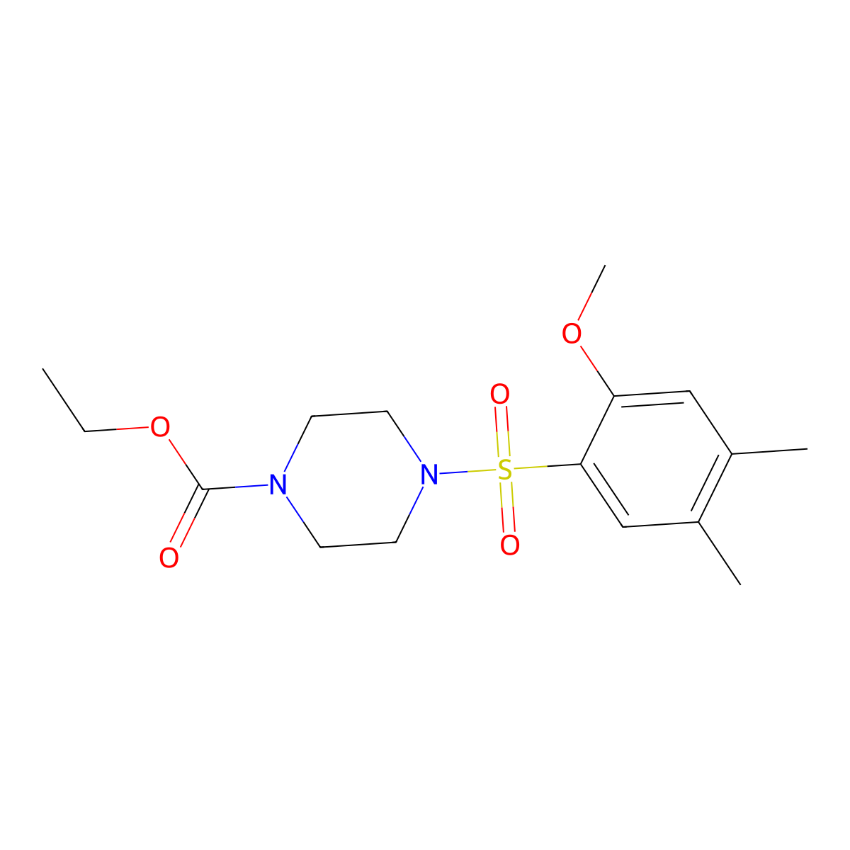 Ethyl 4-(2-methoxy-4,5-dimethylbenzenesulfonyl)piperazine-1-carboxylate molecular structure, CAS 694465-77-5
