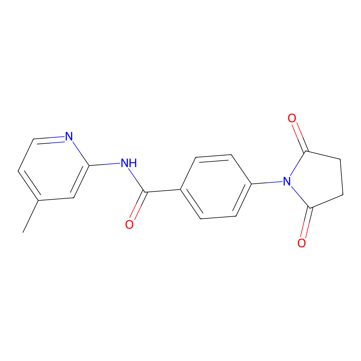 4-(2,5-dioxopyrrolidin-1-yl)-N-(4-methylpyridin-2-yl)benzamide molecular structure, CAS 694465-78-6