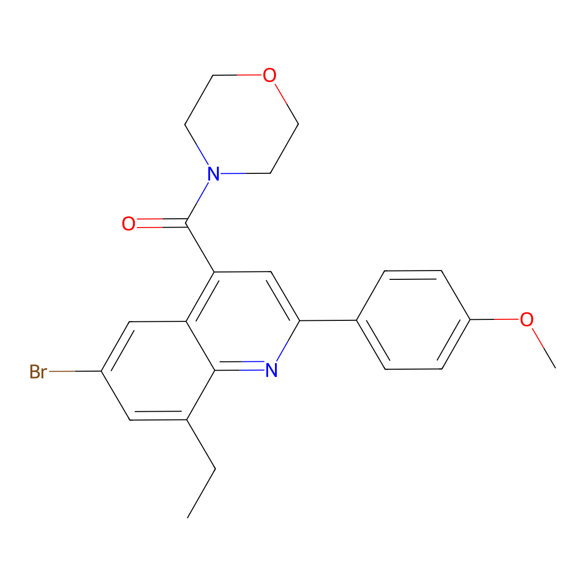 [6-Bromo-8-ethyl-2-(4-methoxyphenyl)quinolin-4-yl]-morpholin-4-ylmethanone molecular structure, CAS 694465-79-7