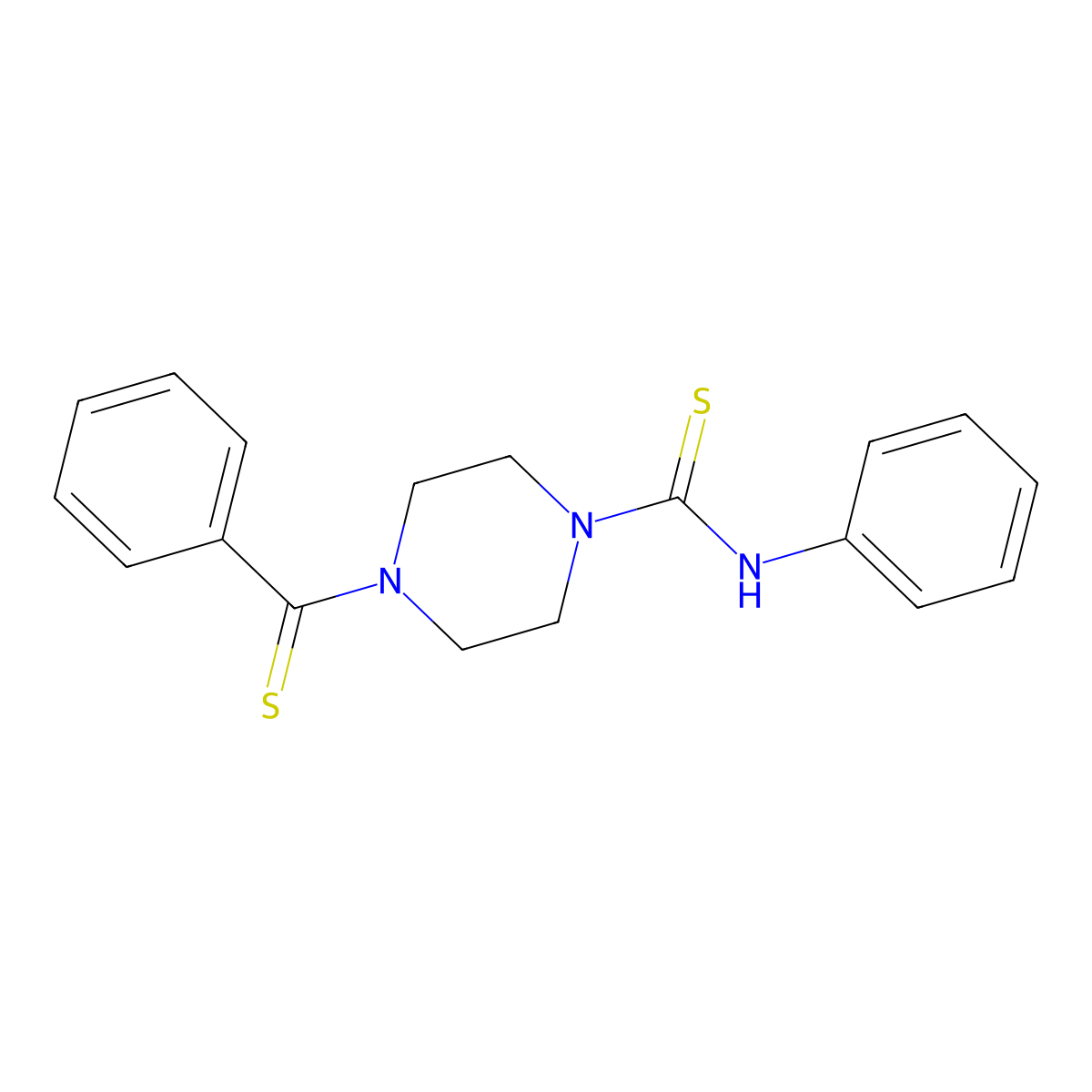 N-phenyl-4-(phenylcarbonothioyl)piperazine-1-carbothioamide molecular structure, CAS 694465-83-3