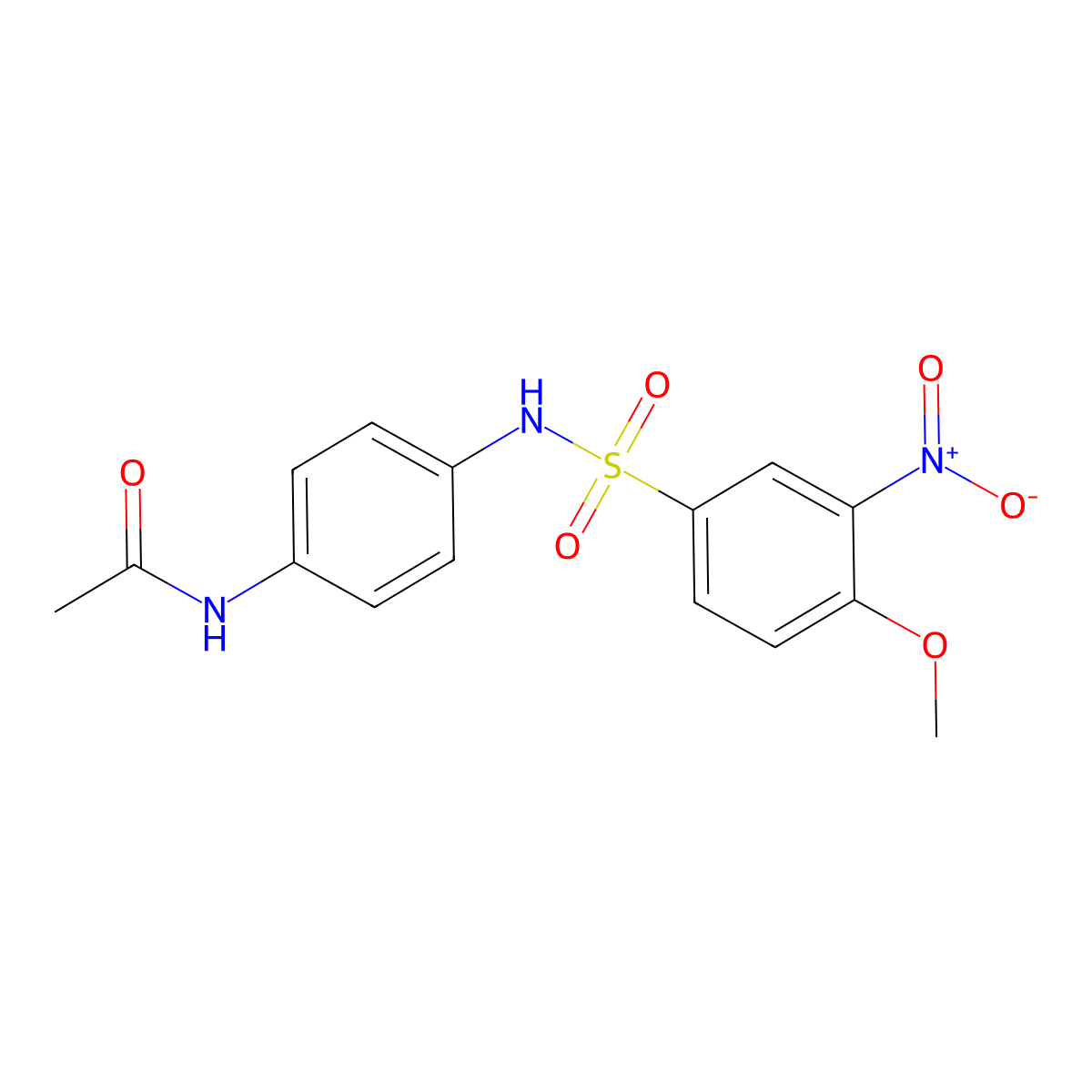 N-[4-[(4-methoxy-3-nitrophenyl)sulfonylamino]phenyl]acetamide molecular structure, CAS 694465-98-0