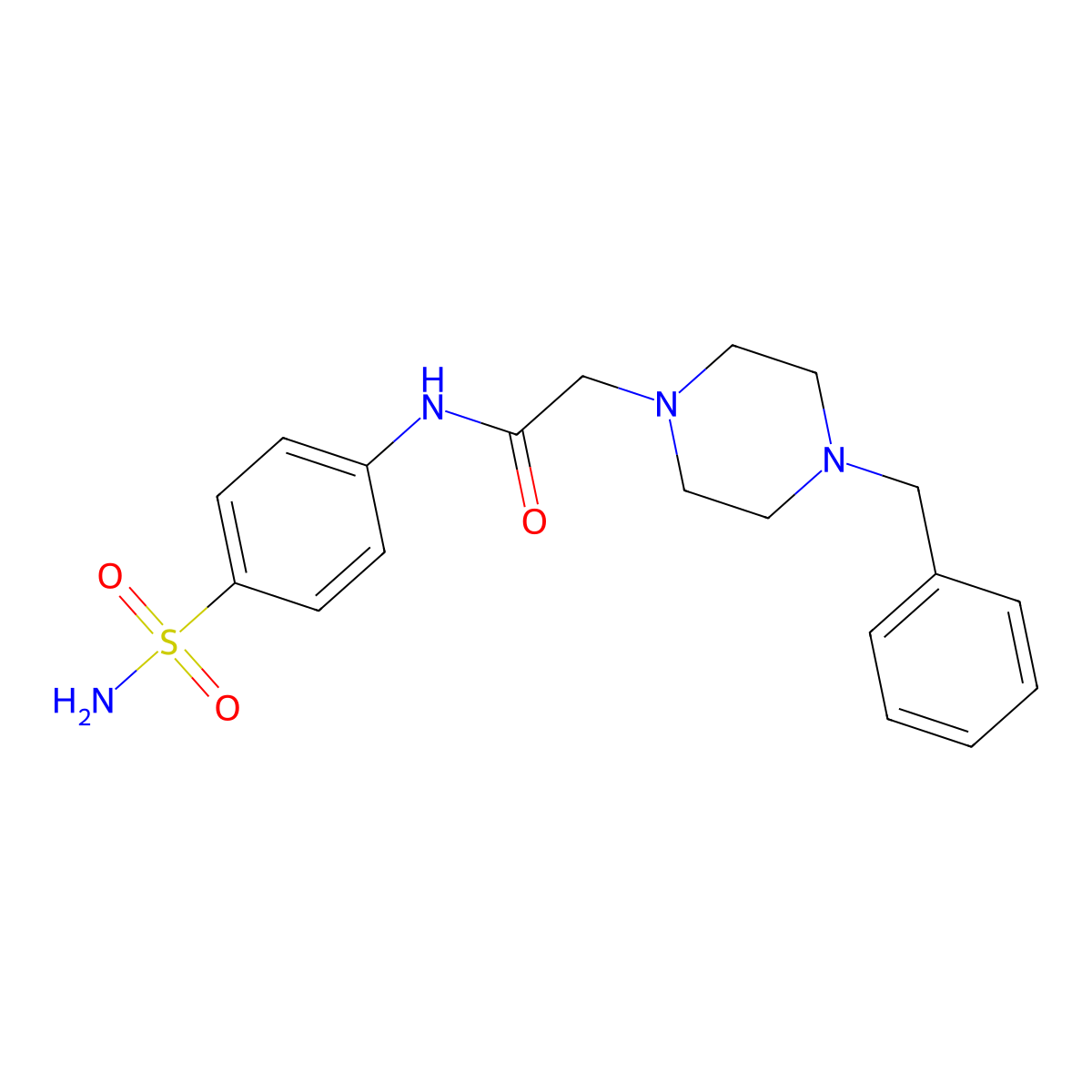 2-(4-benzylpiperazin-1-yl)-N-(4-sulfamoylphenyl)acetamide molecular structure, CAS 694466-00-7