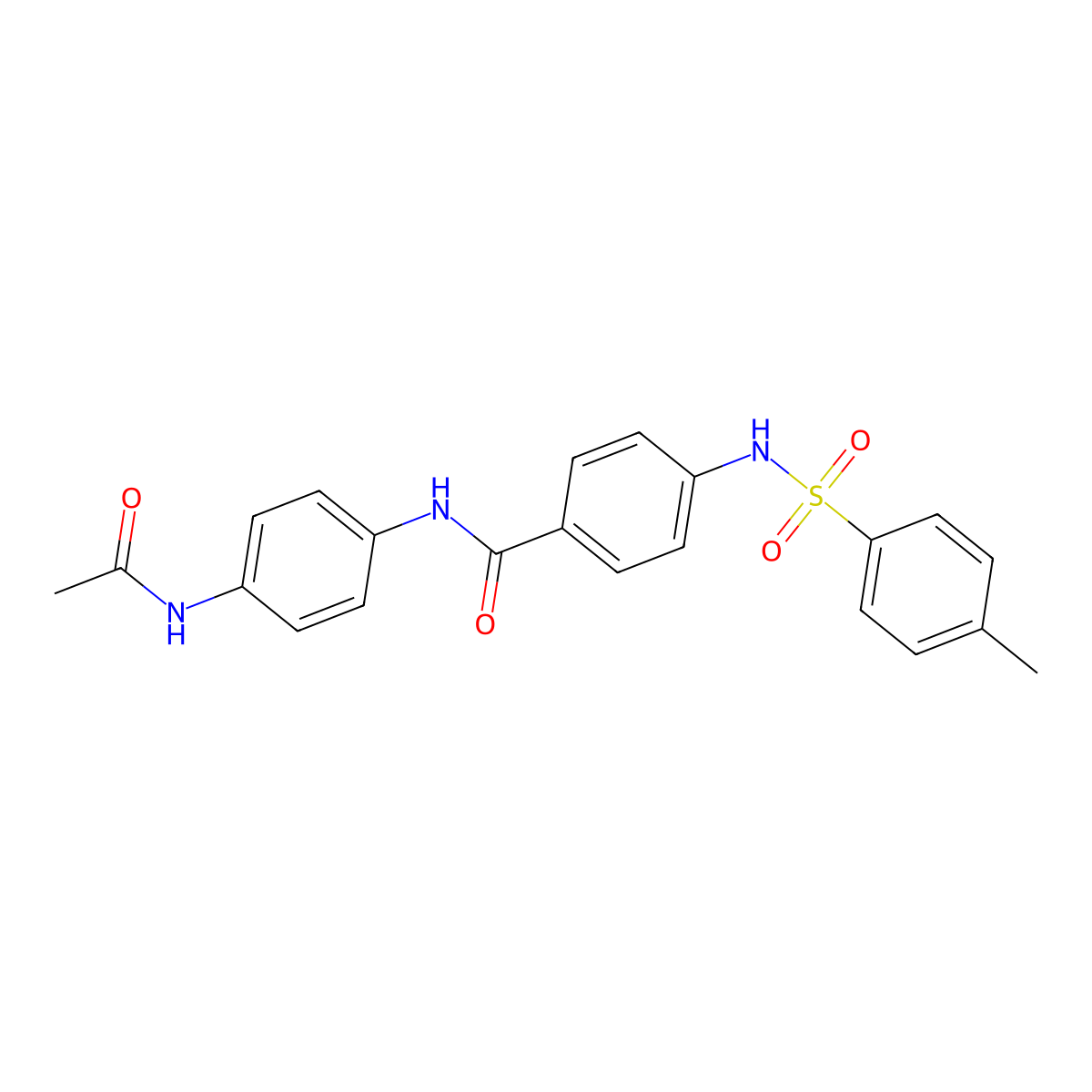 N-(4-acetamidophenyl)-4-[(4-methylphenyl)sulfonylamino]benzamide molecular structure, CAS 694466-26-7
