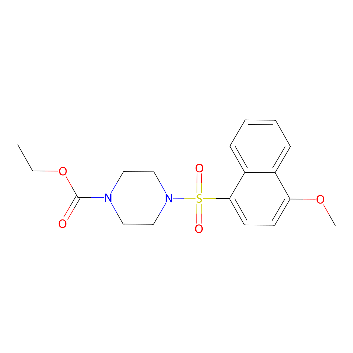 Ethyl 4-[(4-methoxy-1-naphthyl)sulfonyl]-1-piperazinecarboxylate molecular structure, CAS 694466-29-0