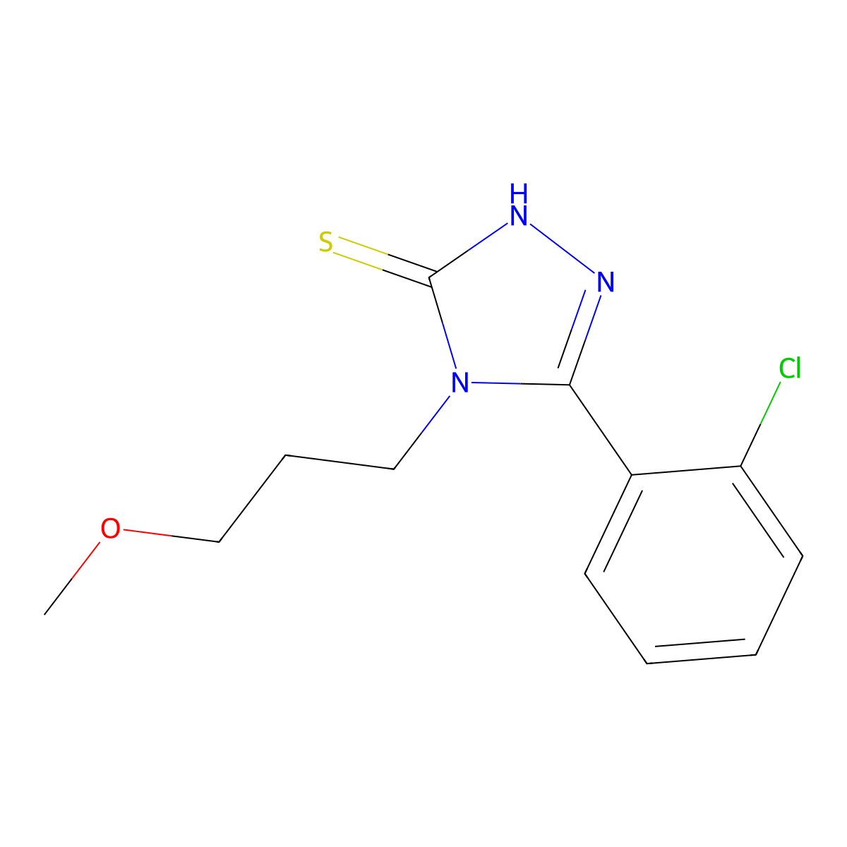 5-(2-chlorophenyl)-4-(3-methoxypropyl)-4H-1,2,4-triazole-3-thiol molecular structure, CAS 694466-39-2
