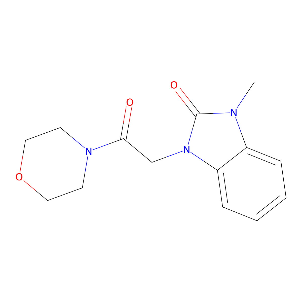 1-Methyl-3-(2-morpholin-4-yl-2-oxoethyl)benzimidazol-2-one molecular structure, CAS 694466-70-1