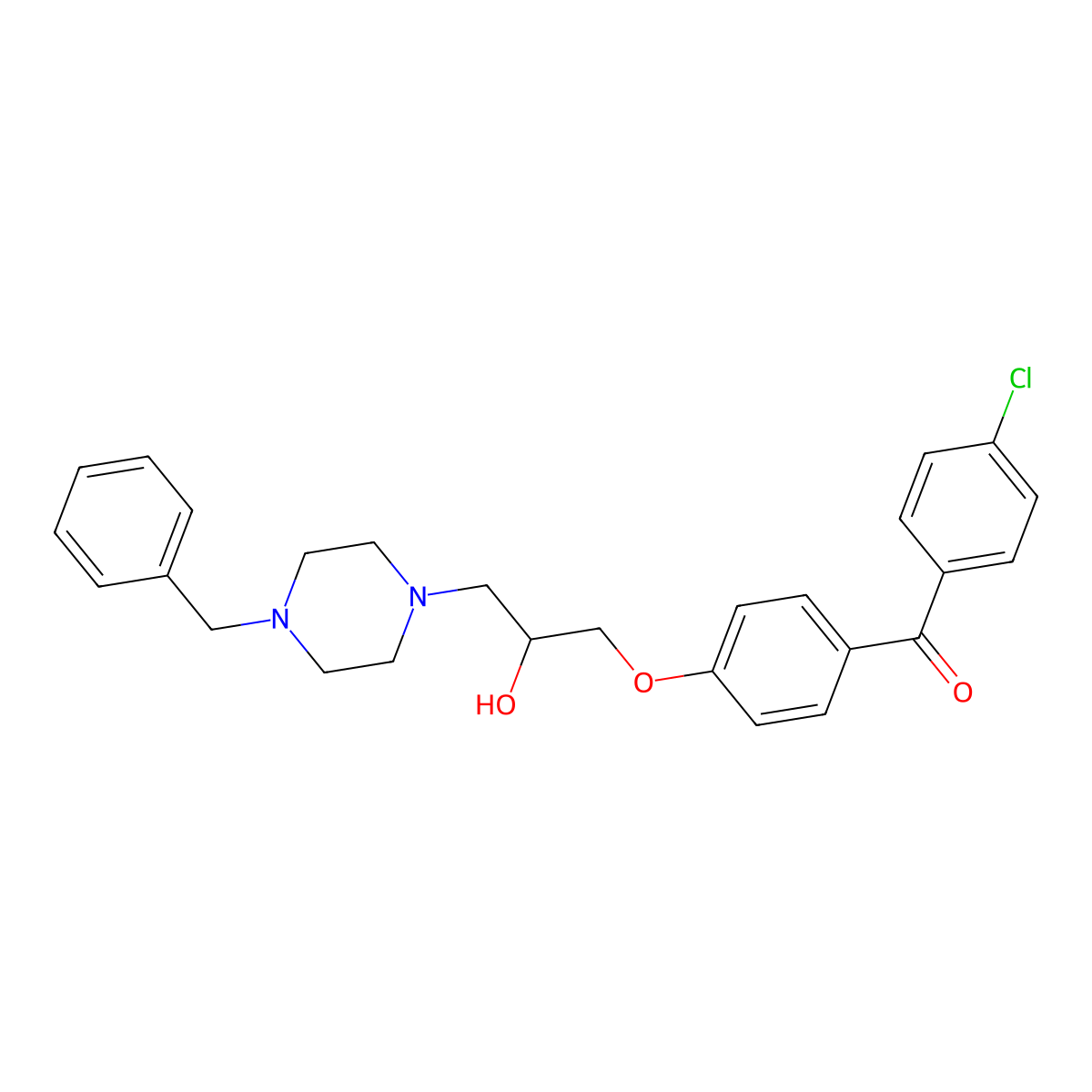 1-(4-Benzylpiperazin-1-yl)-3-[4-(4-chlorobenzoyl)phenoxy]propan-2-ol molecular structure, CAS 694466-73-4