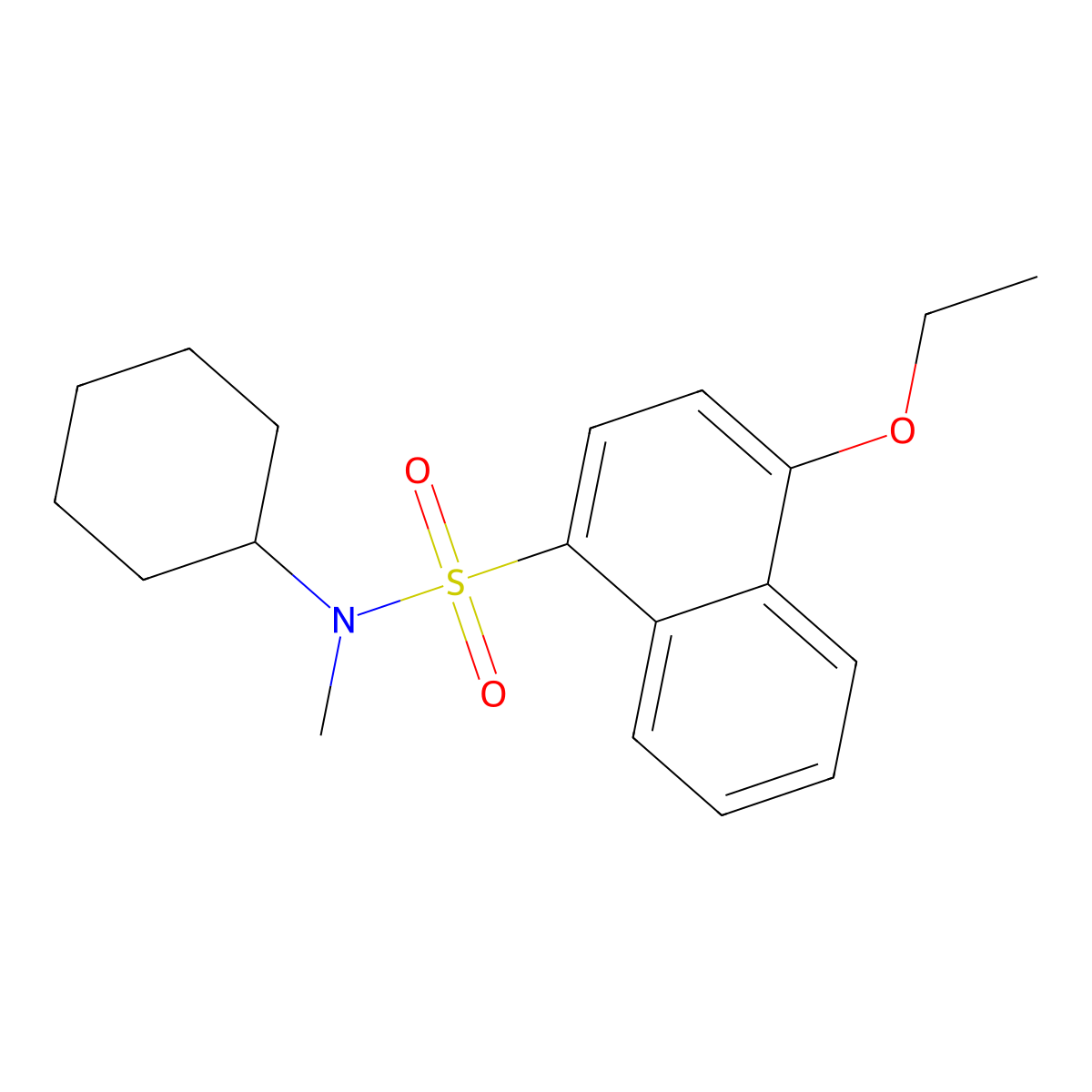 N-cyclohexyl-4-ethoxy-N-methylnaphthalene-1-sulfonamide molecular structure, CAS 694467-10-2