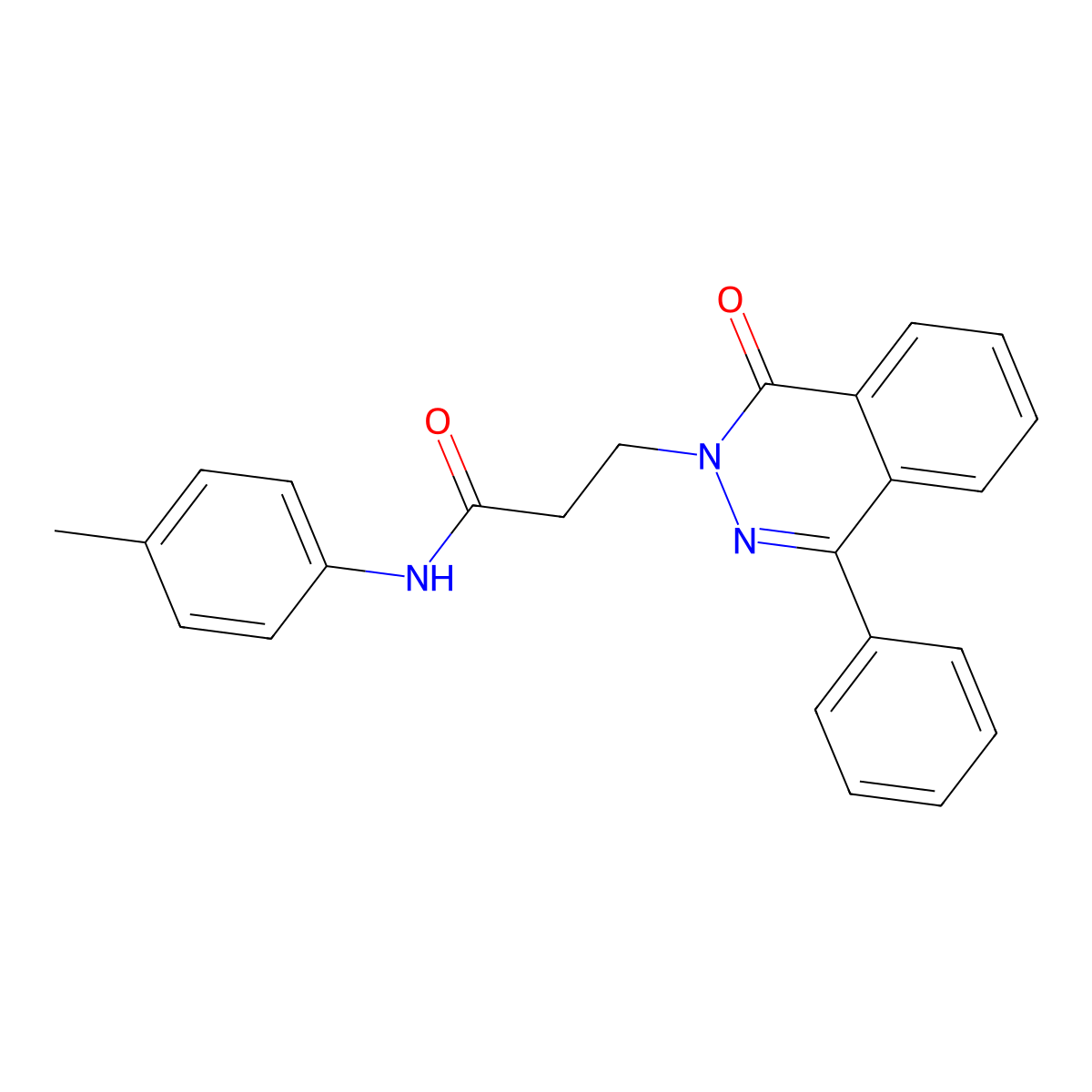 N-(4-methylphenyl)-3-(1-oxo-4-phenylphthalazin-2-yl)propanamide molecular structure, CAS 694467-24-8
