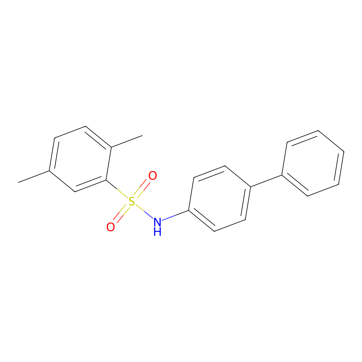2,5-dimethyl-N-(4-phenylphenyl)benzenesulfonamide molecular structure, CAS 694467-26-0