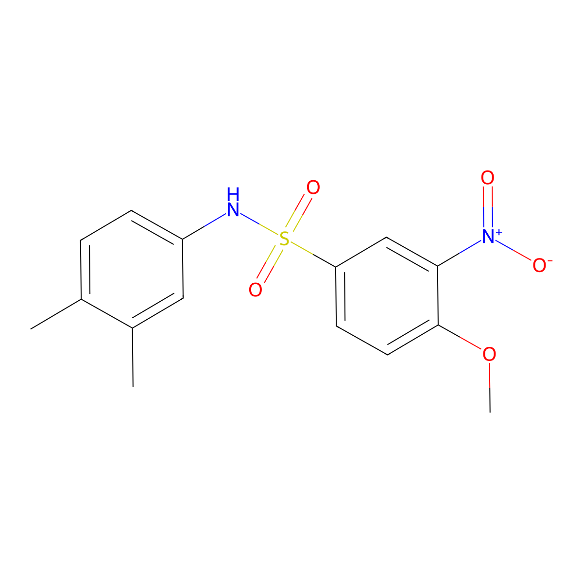 N-(3,4-dimethylphenyl)-4-methoxy-3-nitrobenzenesulfonamide molecular structure, CAS 694467-31-7