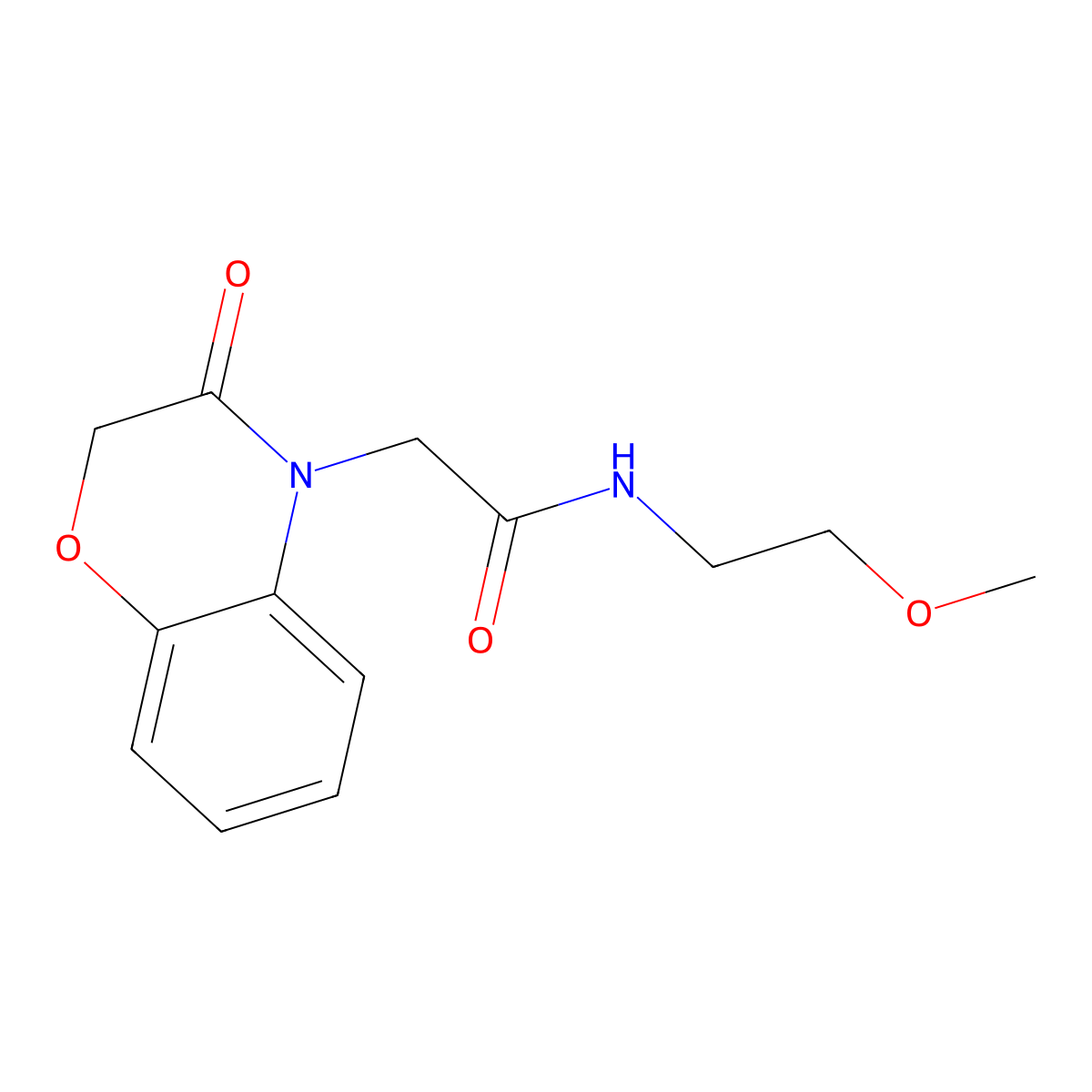 N-(2-methoxyethyl)-2-(3-oxo-1,4-benzoxazin-4-yl)acetamide molecular structure, CAS 694467-35-1