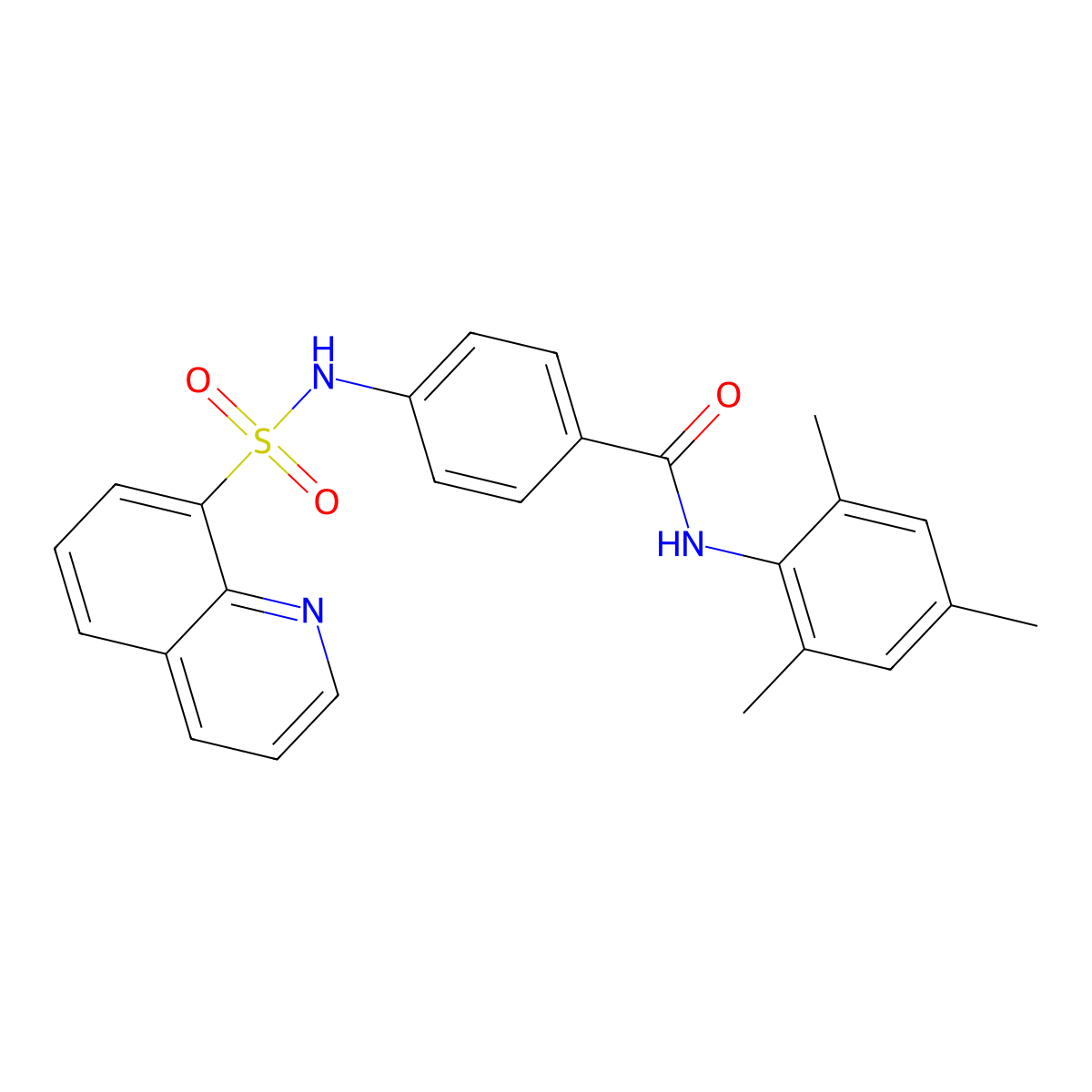 N-mesityl-4-[(8-quinolinylsulfonyl)amino]benzamide molecular structure, CAS 694467-81-7