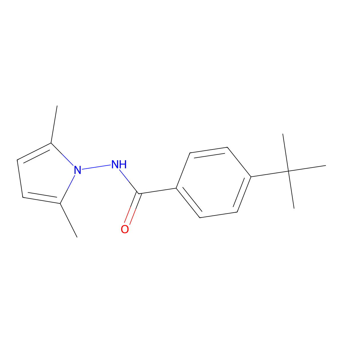 4-tert-butyl-N-(2,5-dimethyl-1H-pyrrol-1-yl)benzamide molecular structure, CAS 694467-84-0