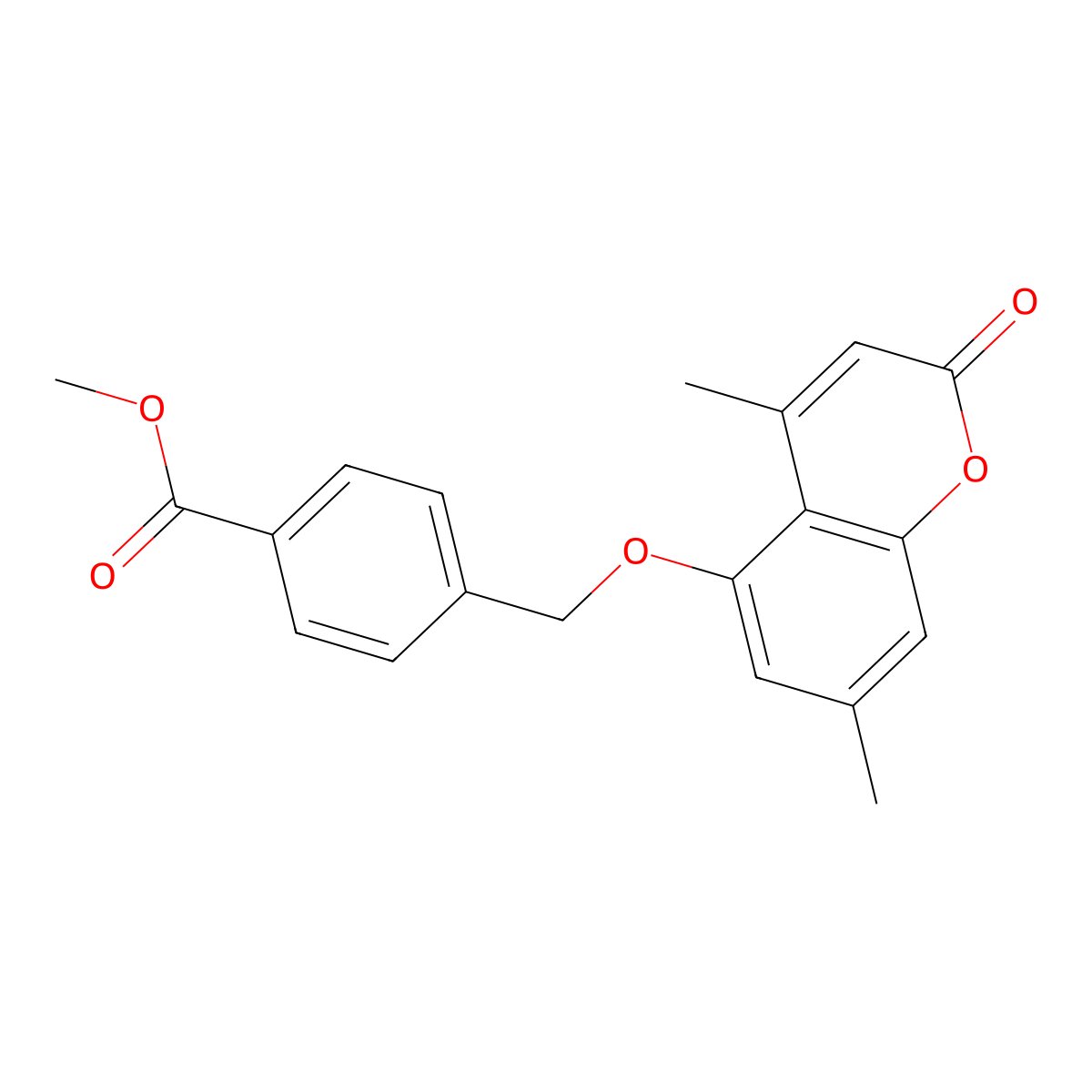 methyl 4-{[(4,7-dimethyl-2-oxo-2H-chromen-5-yl)oxy]methyl}benzoate molecular structure, CAS 694467-96-4