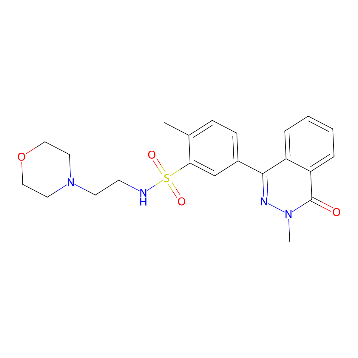 2-methyl-5-(3-methyl-4-oxophthalazin-1-yl)-N-(2-morpholin-4-ylethyl)benzenesulfonamide molecular structure, CAS 694467-97-5