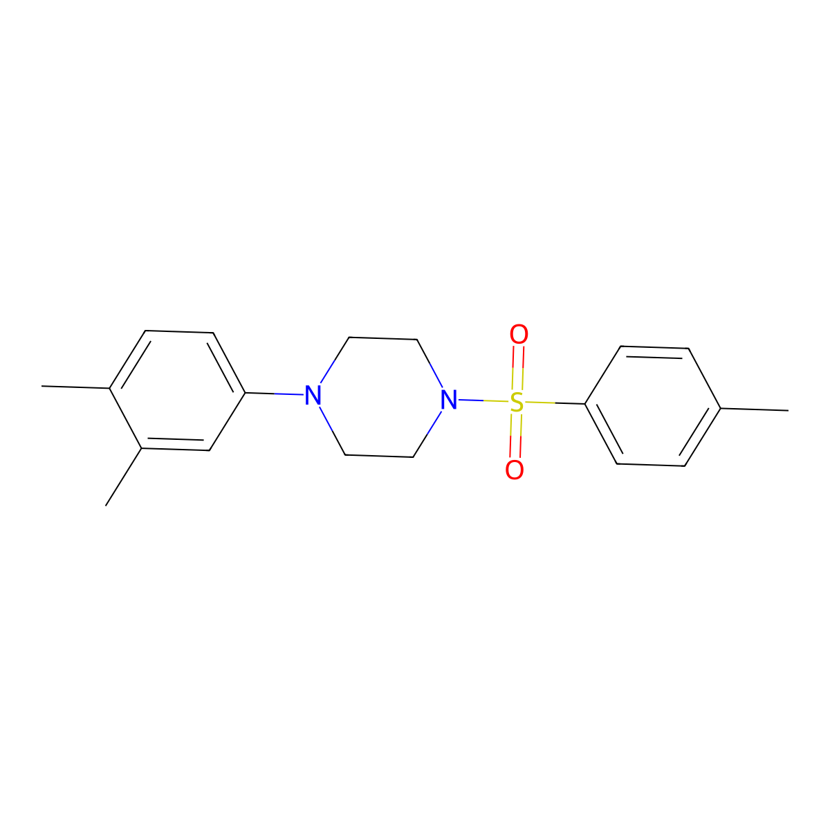 1-(3,4-Dimethylphenyl)-4-tosylpiperazine molecular structure, CAS 694468-06-9