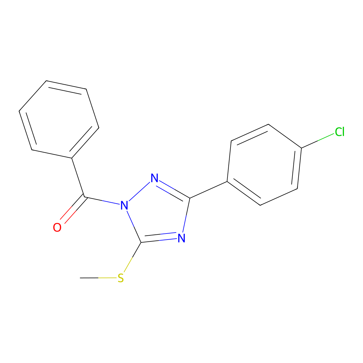 [3-(4-Chlorophenyl)-5-methylsulfanyl-1,2,4-triazol-1-yl]-phenylmethanone molecular structure, CAS 694468-23-0