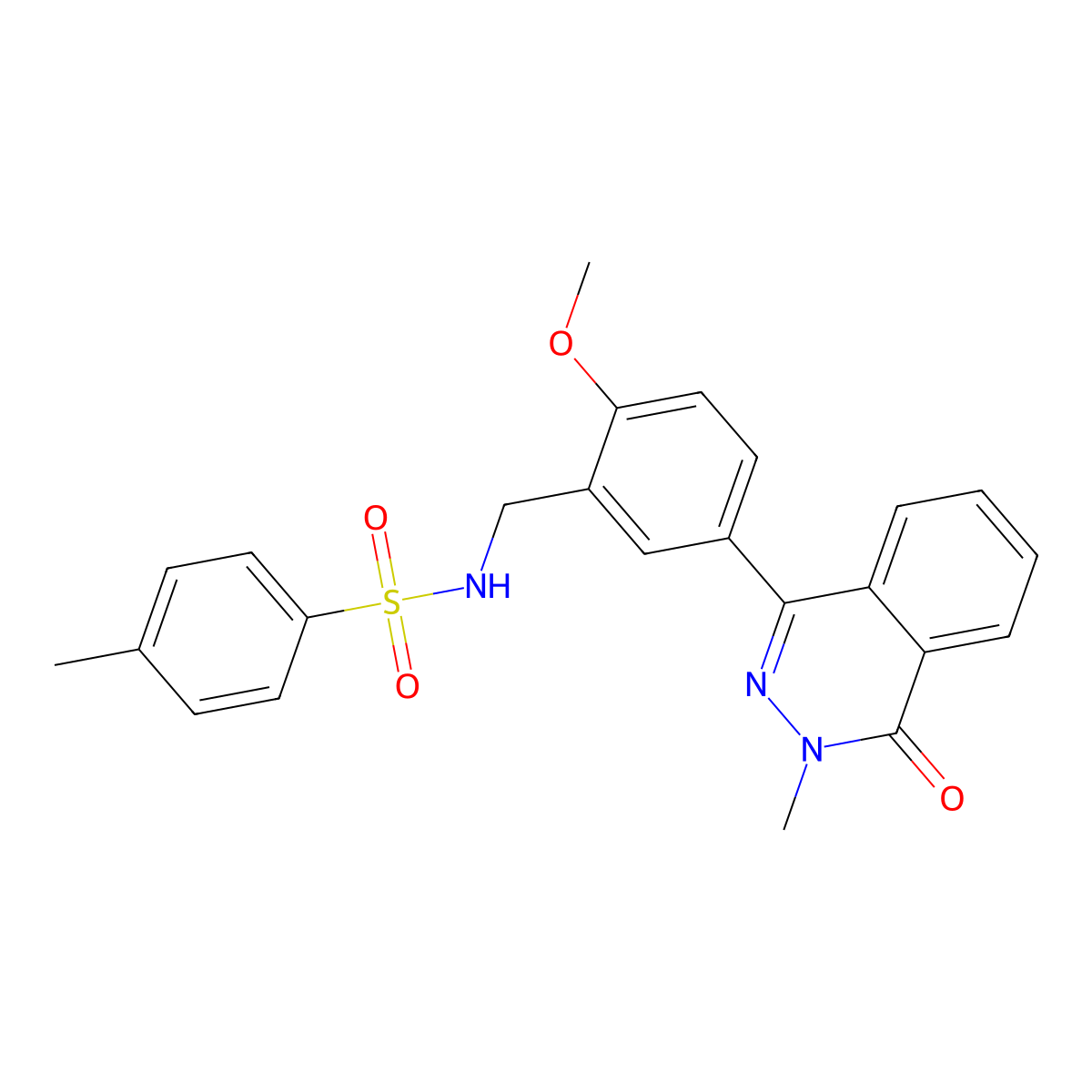 N-[[2-methoxy-5-(3-methyl-4-oxophthalazin-1-yl)phenyl]methyl]-4-methylbenzenesulfonamide molecular structure, CAS 694468-48-9