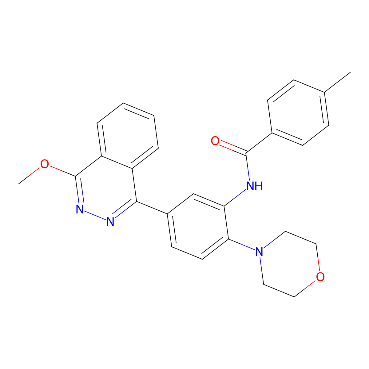 N-[5-(4-methoxy-1-phthalazinyl)-2-(4-morpholinyl)phenyl]-4-methylbenzamide molecular structure, CAS 694468-54-7