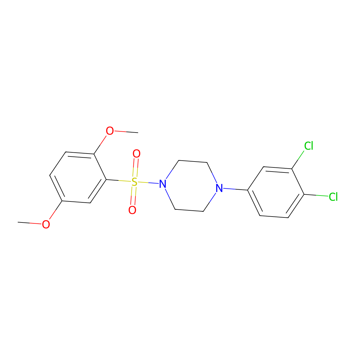 1-(3,4-Dichlorophenyl)-4-[(2,5-dimethoxyphenyl)sulfonyl]piperazine molecular structure, CAS 694468-66-1