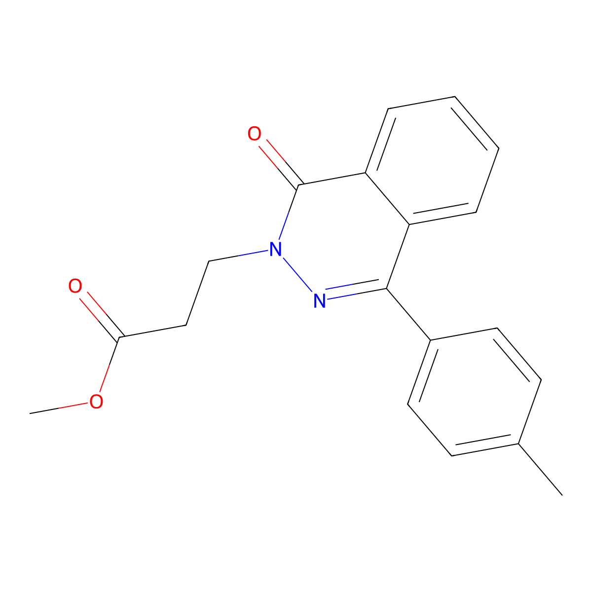 Methyl 3-[4-(4-methylphenyl)-1-oxophthalazin-2-yl]propanoate molecular structure, CAS 694468-70-7