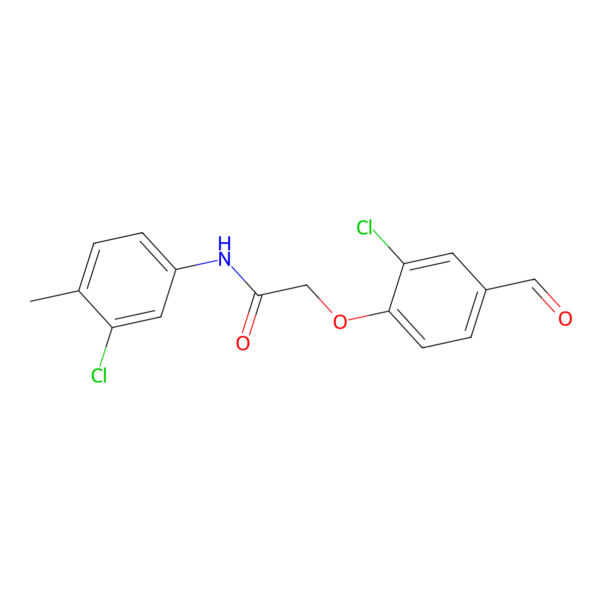 2-(2-chloro-4-formylphenoxy)-N-(3-chloro-4-methylphenyl)acetamide molecular structure, CAS 694468-76-3