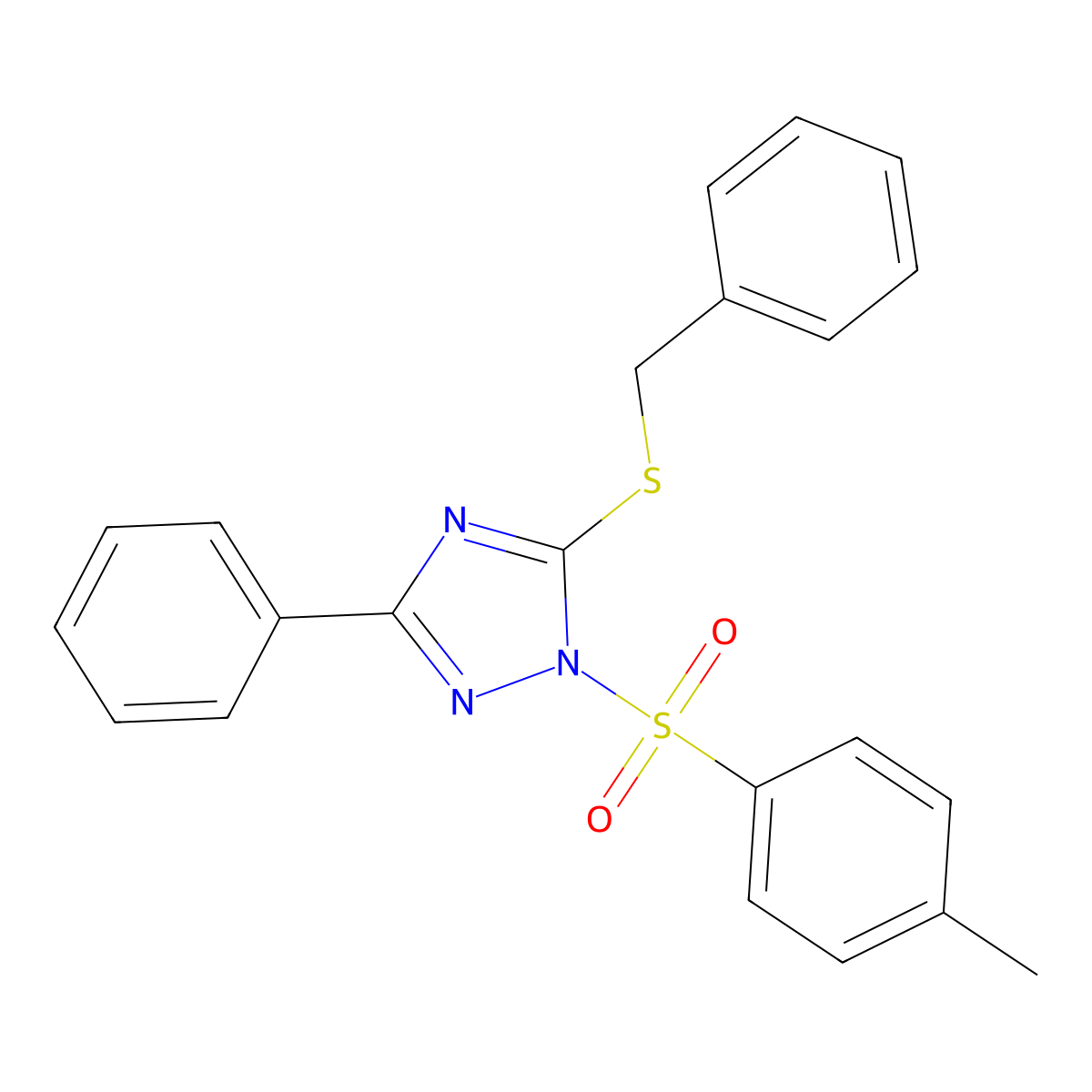 5-Benzylsulfanyl-1-(4-methylphenyl)sulfonyl-3-phenyl-1,2,4-triazole molecular structure, CAS 694468-96-7