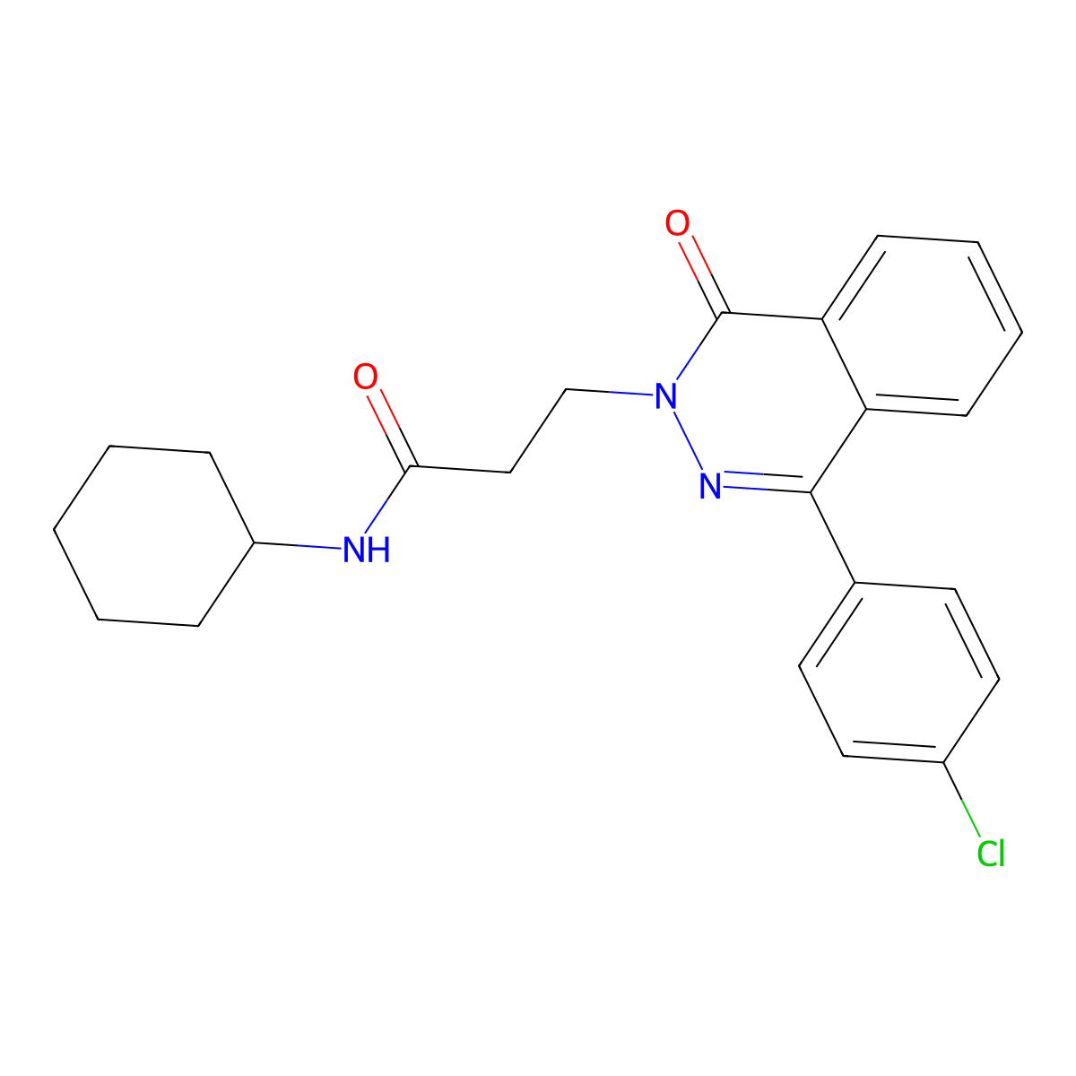 3-[4-(4-chlorophenyl)-1-oxophthalazin-2-yl]-N-cyclohexylpropanamide molecular structure, CAS 694469-07-3