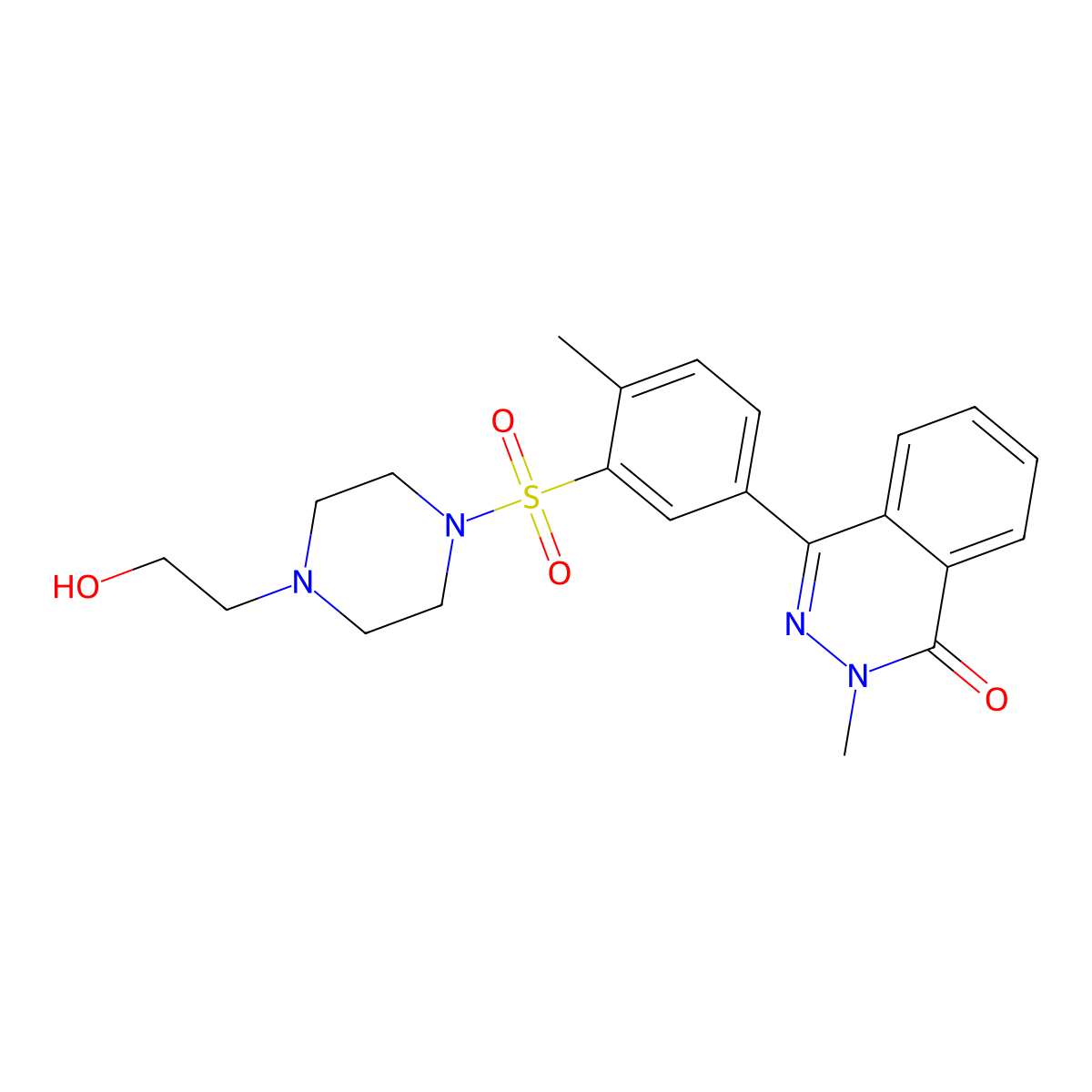 4-[3-[4-(2-Hydroxyethyl)piperazin-1-yl]sulfonyl-4-methylphenyl]-2-methylphthalazin-1-one molecular structure, CAS 694469-08-4