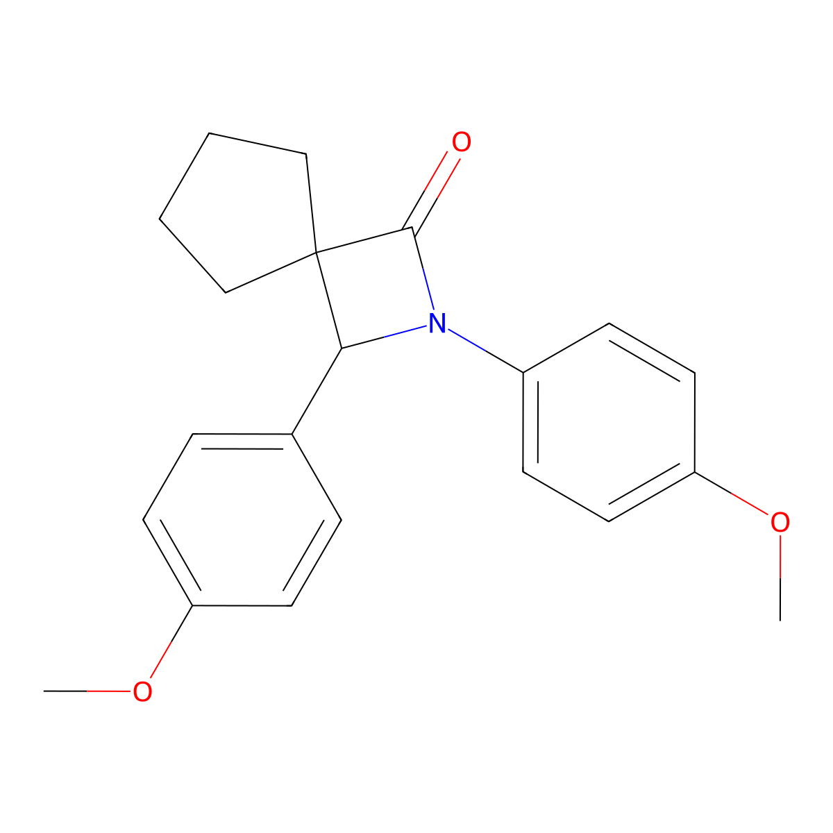 2,3-Bis(4-methoxyphenyl)-2-azaspiro[3.4]octan-1-one molecular structure, CAS 694469-11-9