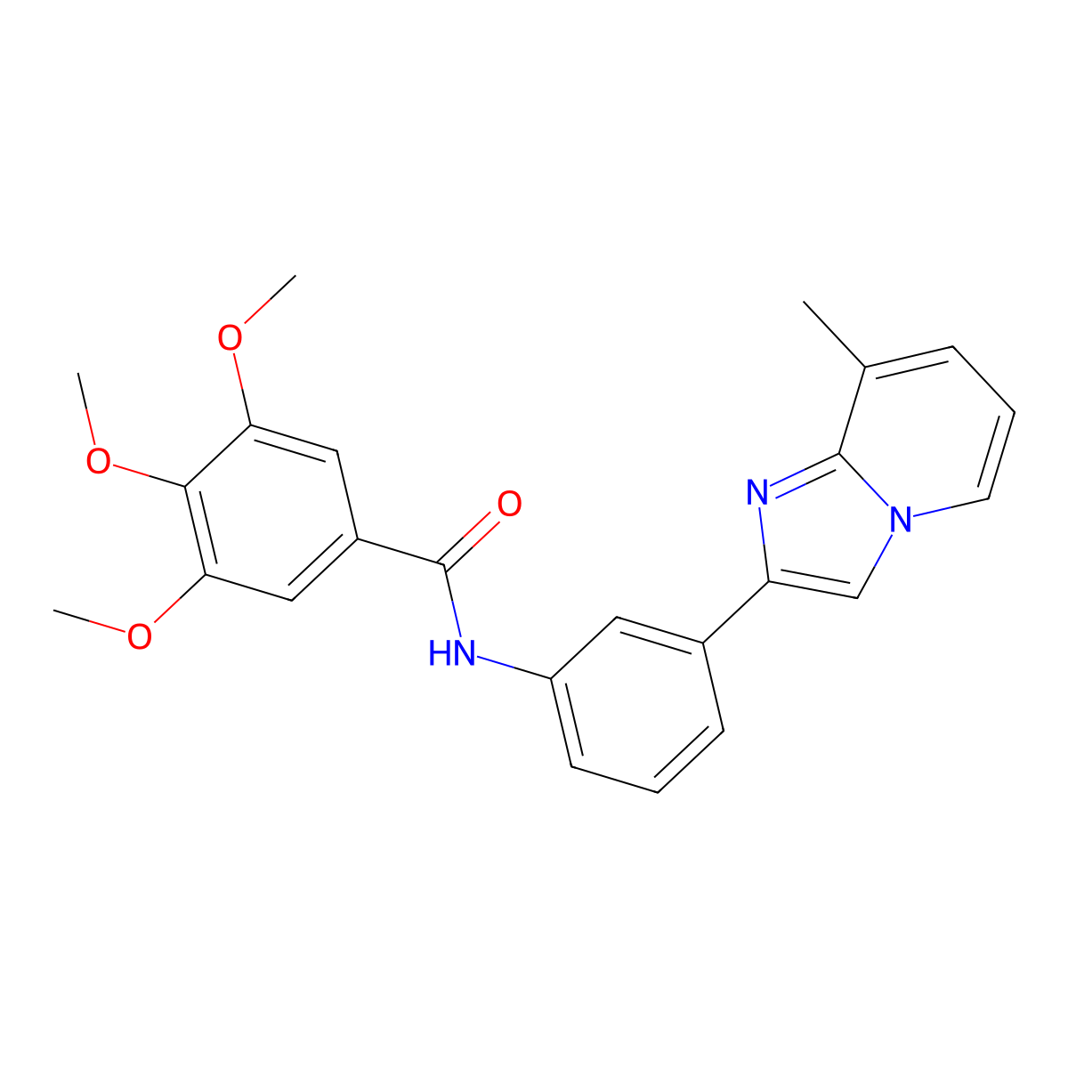 3,4,5-trimethoxy-N-(3-(8-methylimidazo[1,2-a]pyridin-2-yl)phenyl)benzamide molecular structure, CAS 694469-31-3