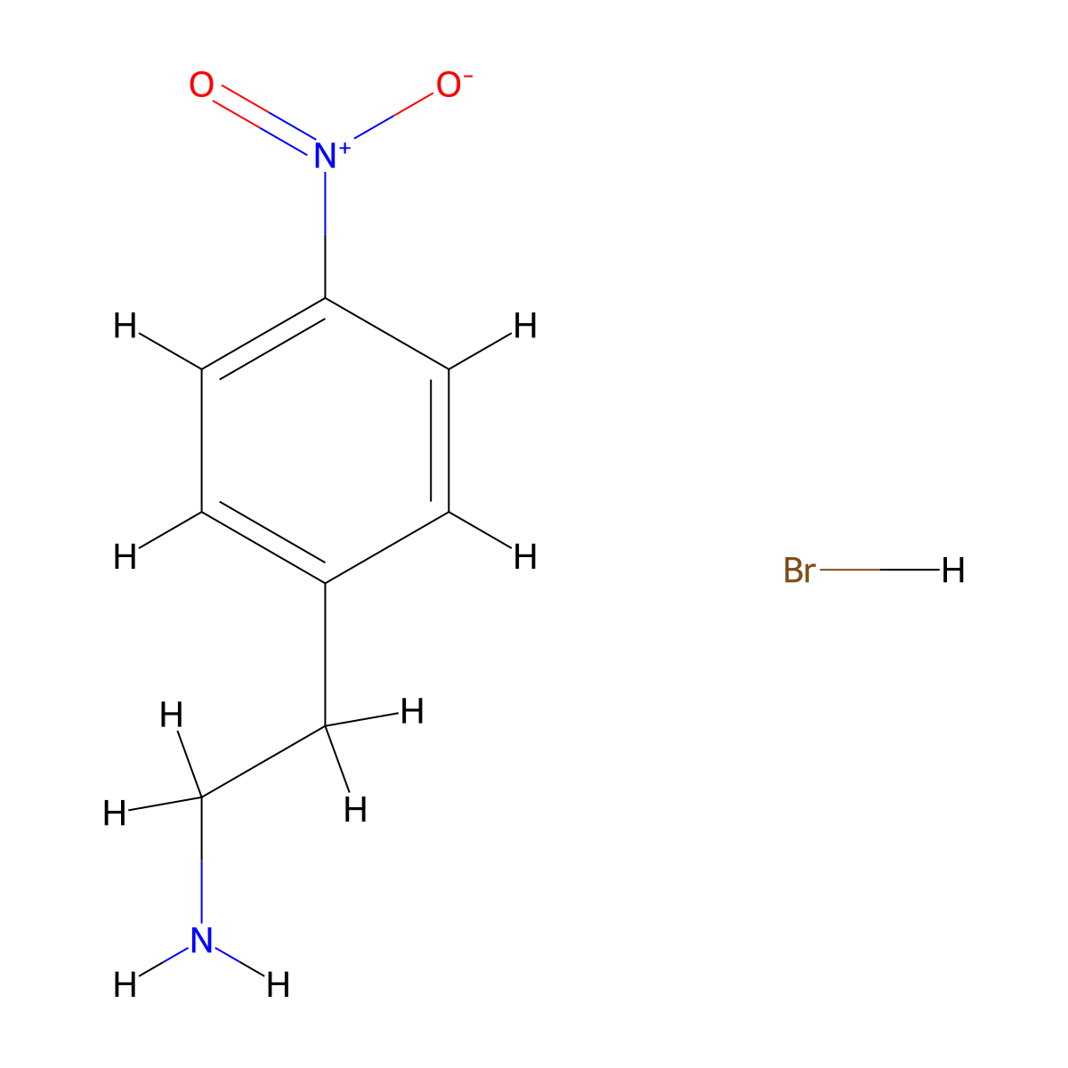 2-(4-Nitrophenyl)ethan-1-amine hydrobromide molecular structure, CAS 69447-84-3