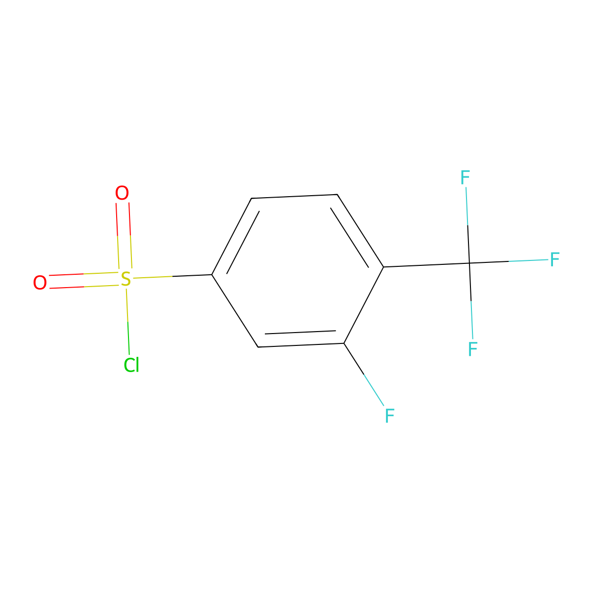 3-Fluoro-4-(trifluoromethyl)benzene-1-sulfonyl chloride molecular structure, CAS 694472-01-0