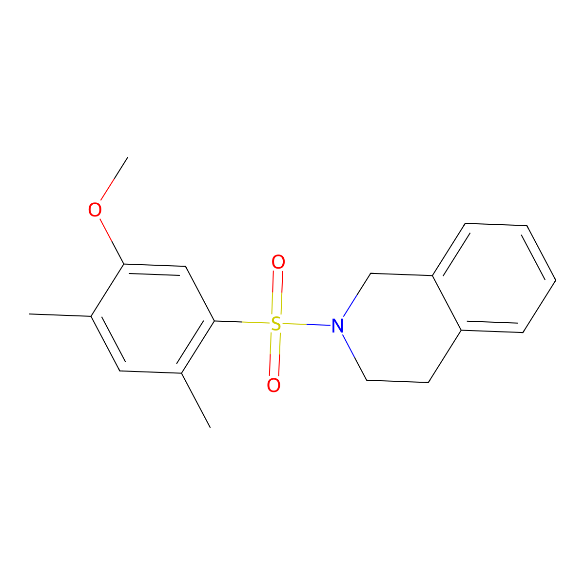 2-(5-Methoxy-2,4-dimethyl-benzenesulfonyl)-1,2,3,4-tetrahydro-isoquinoline molecular structure, CAS 694472-44-1