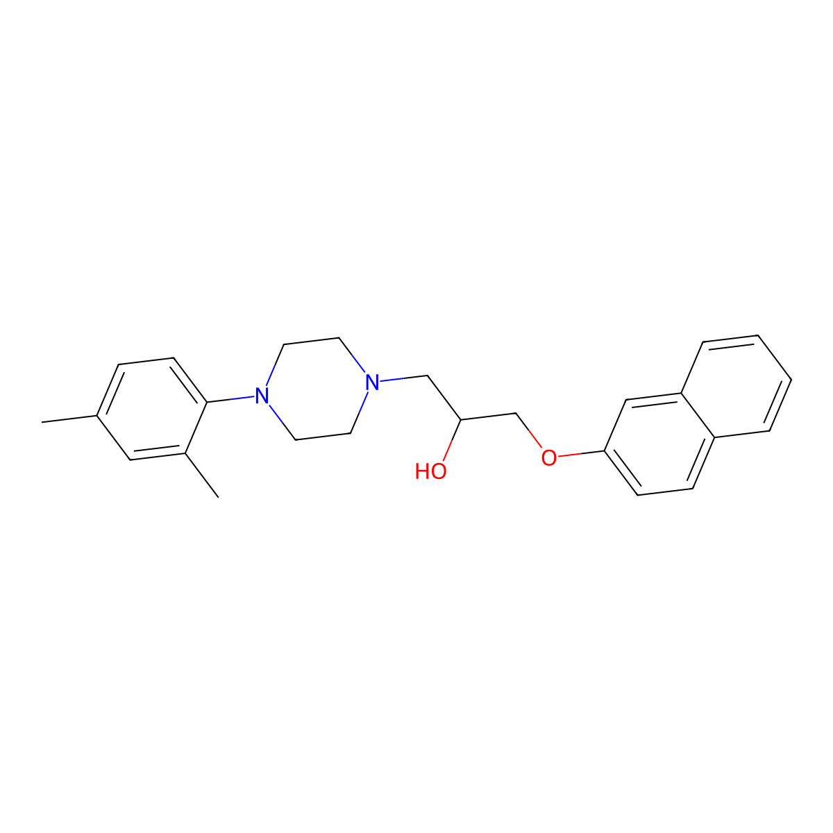 1-[4-(2,4-Dimethylphenyl)piperazin-1-yl]-3-(naphthalen-2-yloxy)propan-2-ol molecular structure, CAS 694472-58-7