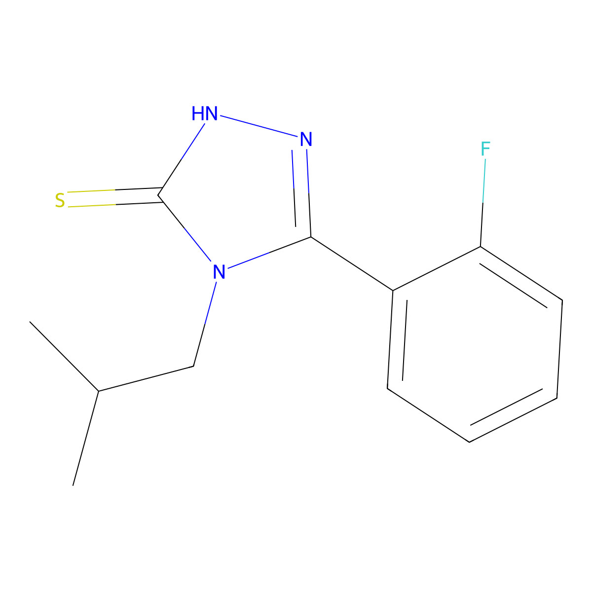 5-(2-fluorophenyl)-4-(2-methylpropyl)-4H-1,2,4-triazole-3-thiol molecular structure, CAS 694472-66-7