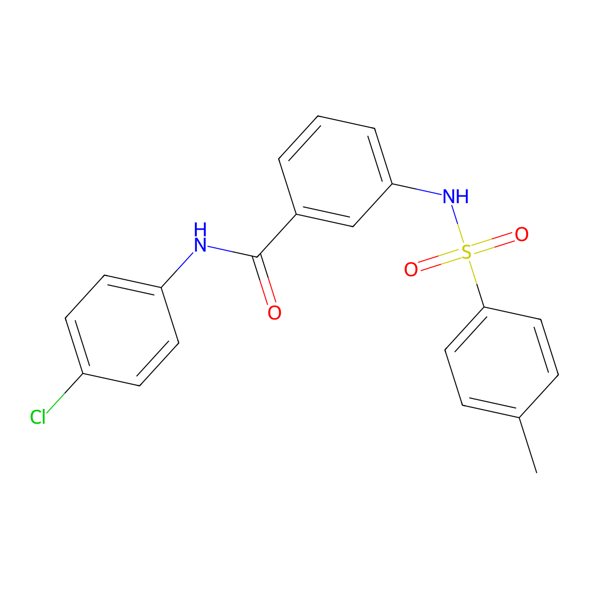 N-(4-chlorophenyl)-3-[(4-methylphenyl)sulfonylamino]benzamide molecular structure, CAS 694472-68-9