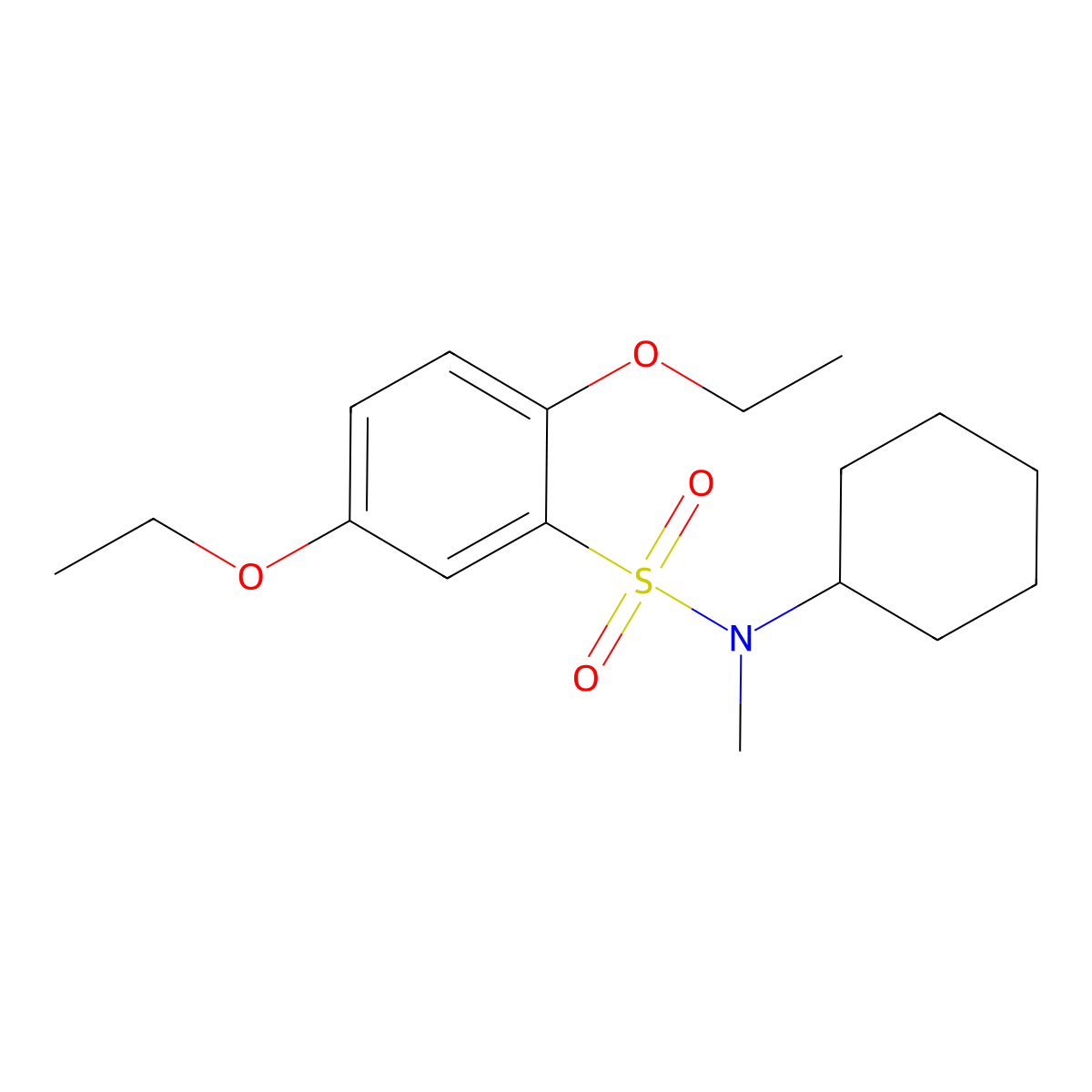 N-cyclohexyl-2,5-diethoxy-N-methylbenzenesulfonamide molecular structure, CAS 694472-76-9
