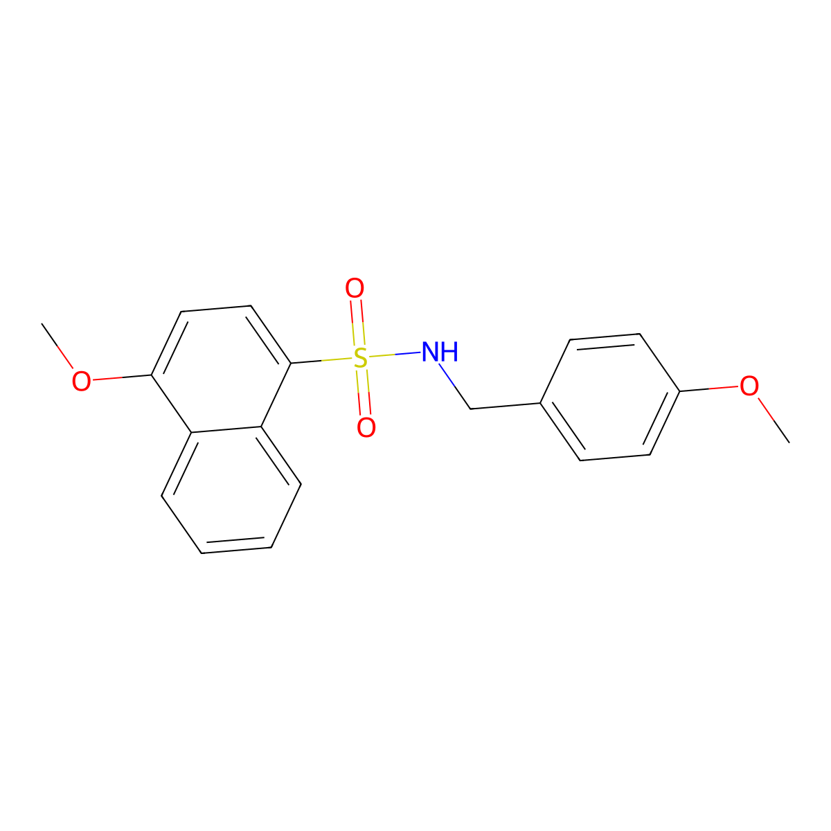 4-methoxy-N-[(4-methoxyphenyl)methyl]naphthalene-1-sulfonamide molecular structure, CAS 694472-80-5