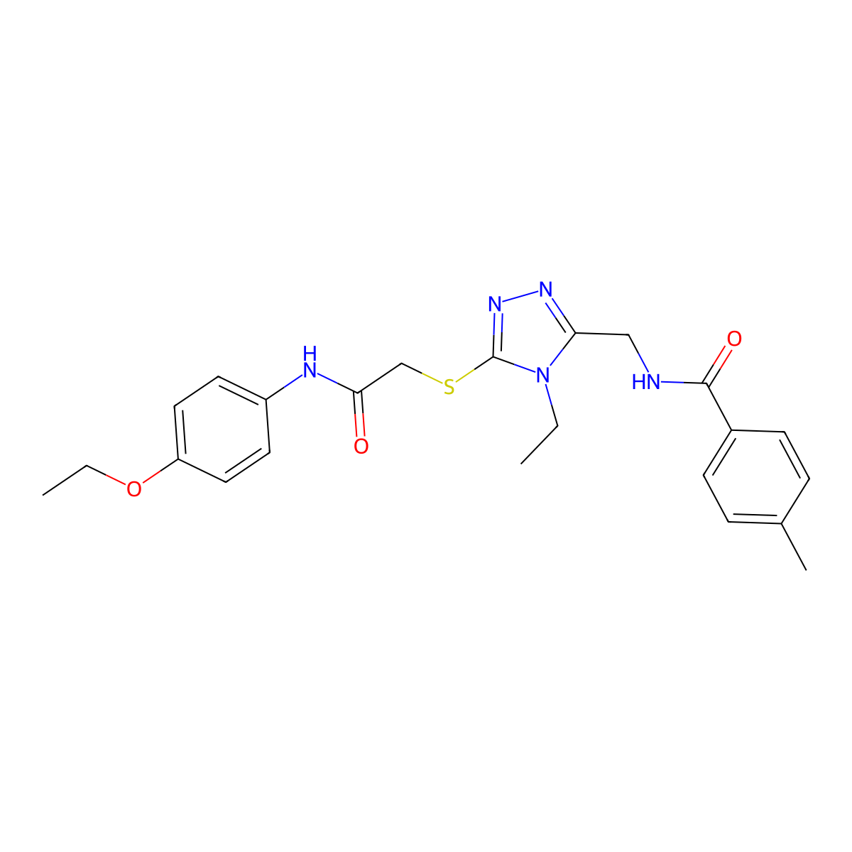 N-[[5-[2-(4-ethoxyanilino)-2-oxoethyl]sulfanyl-4-ethyl-1,2,4-triazol-3-yl]methyl]-4-methylbenzamide molecular structure, CAS 694472-96-3
