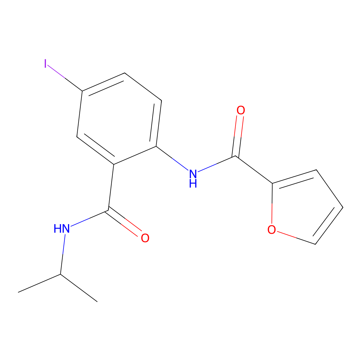N-[4-iodo-2-(propan-2-ylcarbamoyl)phenyl]furan-2-carboxamide molecular structure, CAS 694473-05-7