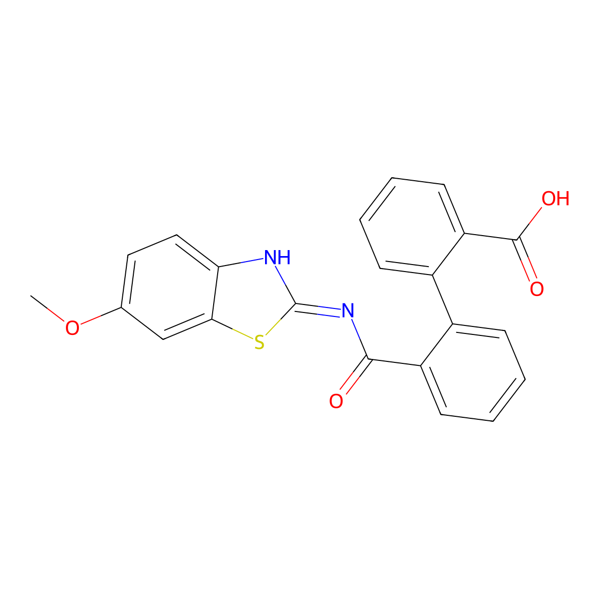 2-[2-[(6-Methoxy-1,3-benzothiazol-2-yl)carbamoyl]phenyl]benzoic acid molecular structure, CAS 694473-19-3