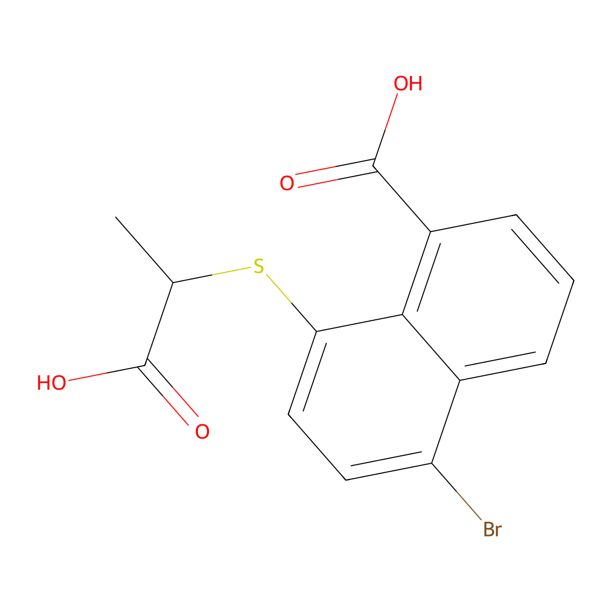 5-Bromo-8-[(1-carboxyethyl)sulfanyl]naphthalene-1-carboxylic acid molecular structure, CAS 694473-56-8