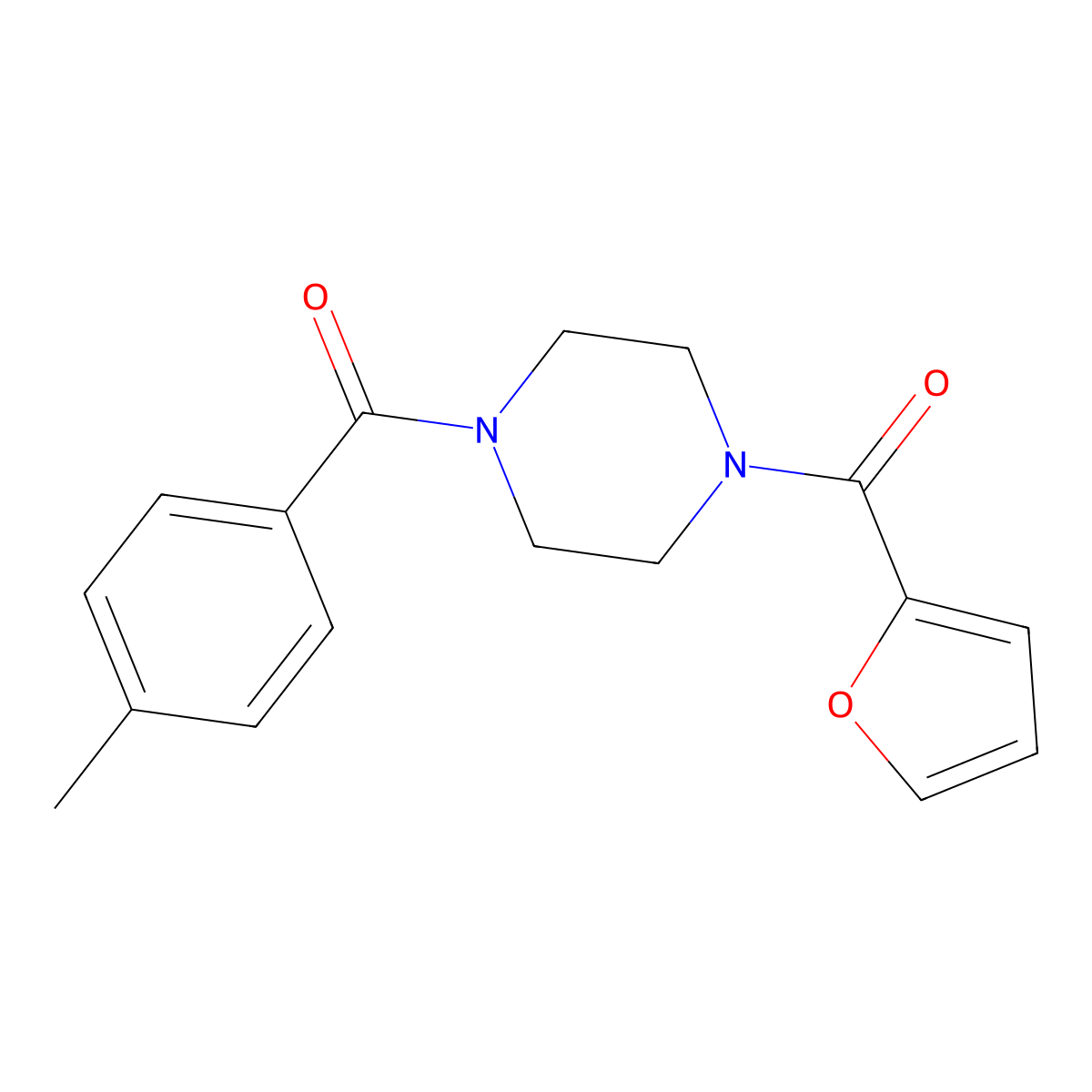 2-Furyl 4-[(4-methylphenyl)carbonyl]piperazinyl ketone molecular structure, CAS 694473-64-8