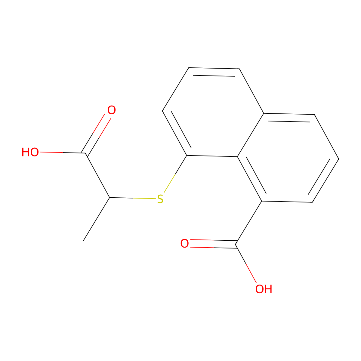 8-((1-Carboxyethyl)thio)-1-naphthoic acid molecular structure, CAS 694473-66-0