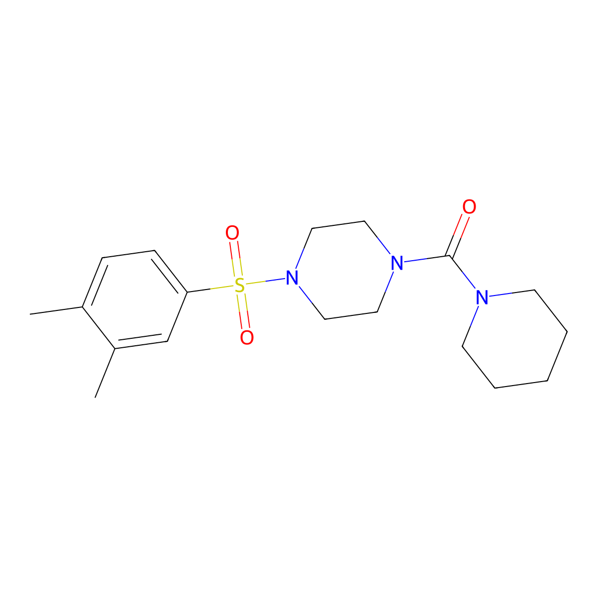 4-[(3,4-Dimethylphenyl)sulfonyl]piperazinyl piperidyl ketone molecular structure, CAS 694473-68-2