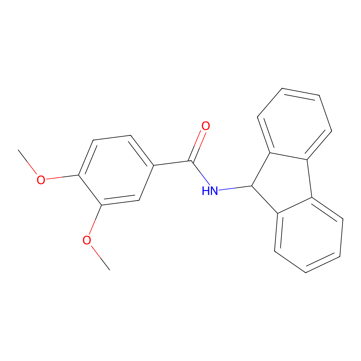 N-(9H-fluoren-9-yl)-3,4-dimethoxybenzamide molecular structure, CAS 694473-72-8