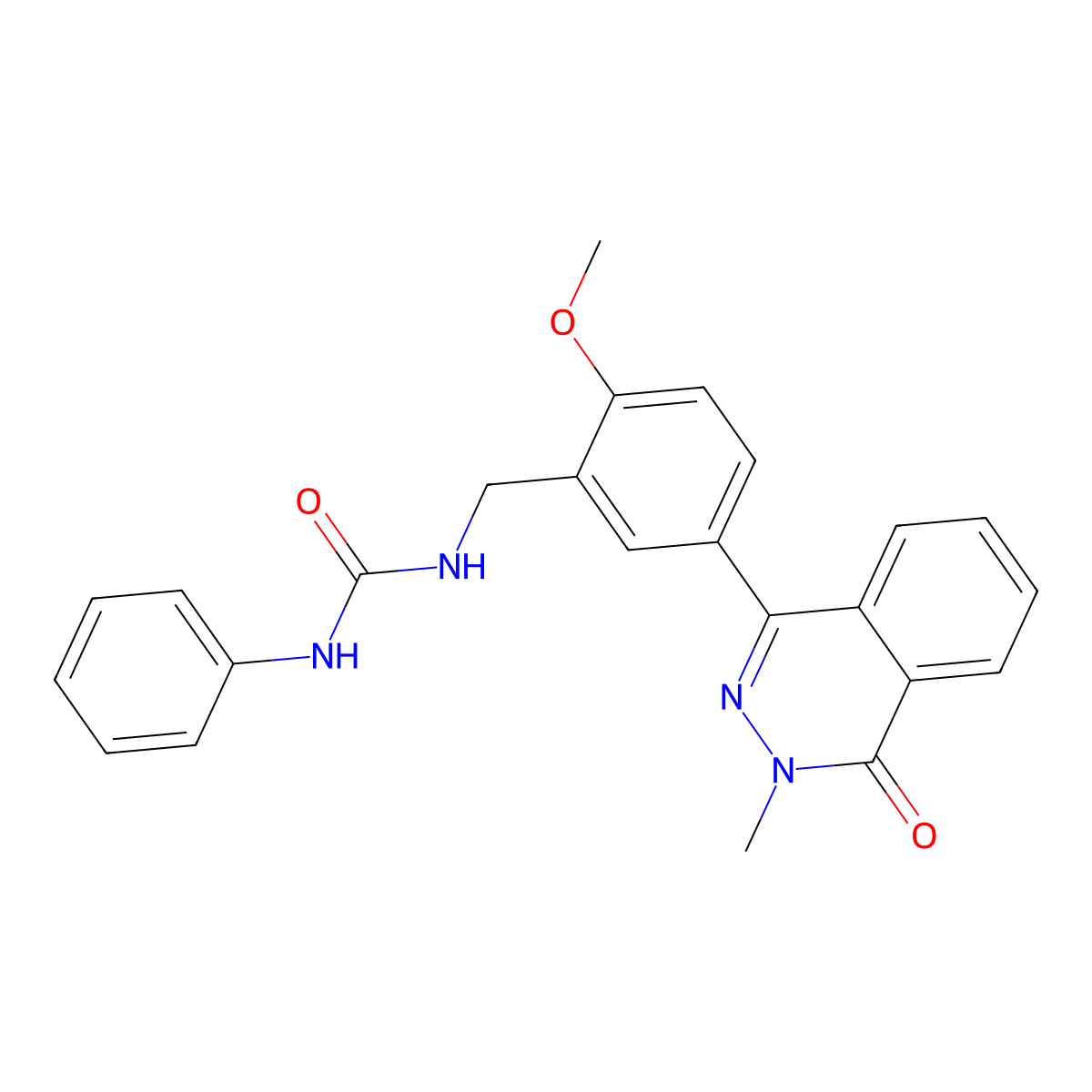 1-[[2-Methoxy-5-(3-methyl-4-oxophthalazin-1-yl)phenyl]methyl]-3-phenylurea molecular structure, CAS 694473-80-8